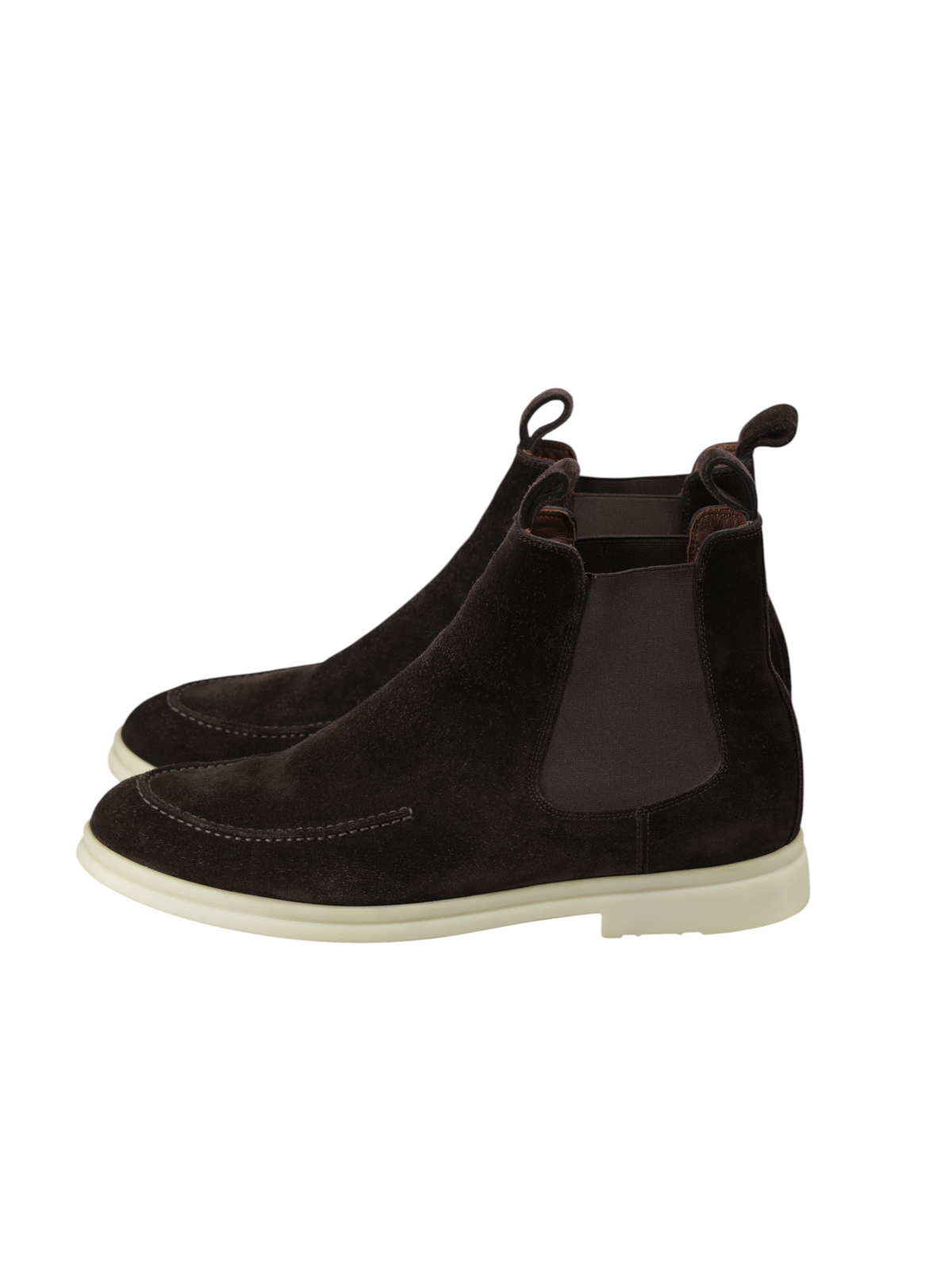 Loro Piana Dark Brown Suede Regent Chelsea Walk Boots