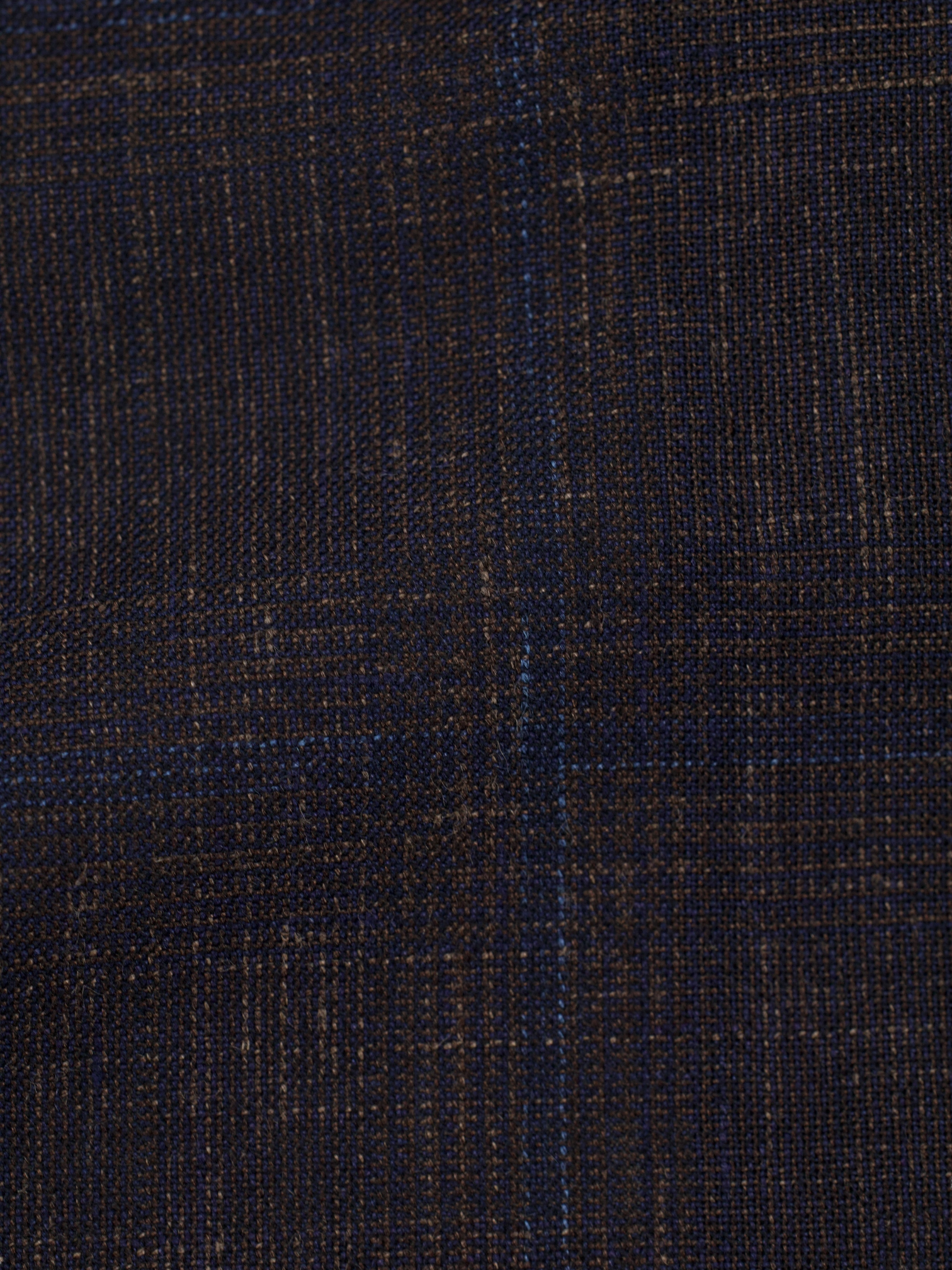 Cesare Attolini Mahogany Brown Wool, Silk & Linen Windowpane Jacket