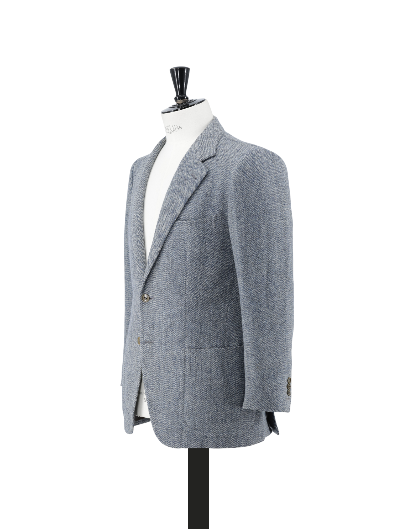 Rubinacci "London House" Light Blue Shetland-Tweed Herringbone Jacket