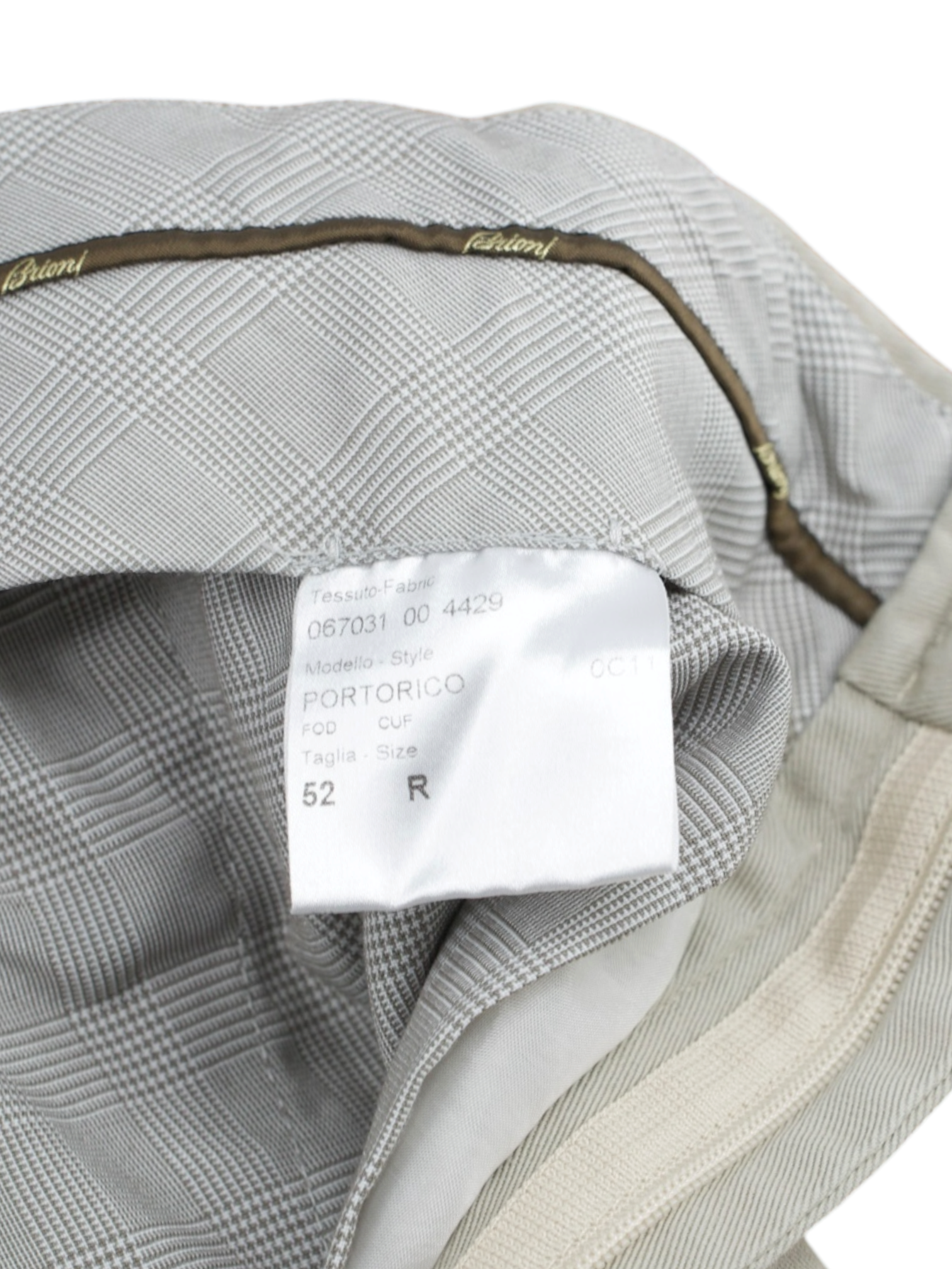 Brioni Light Brown Pure Cotton Twill Portorico Trousers