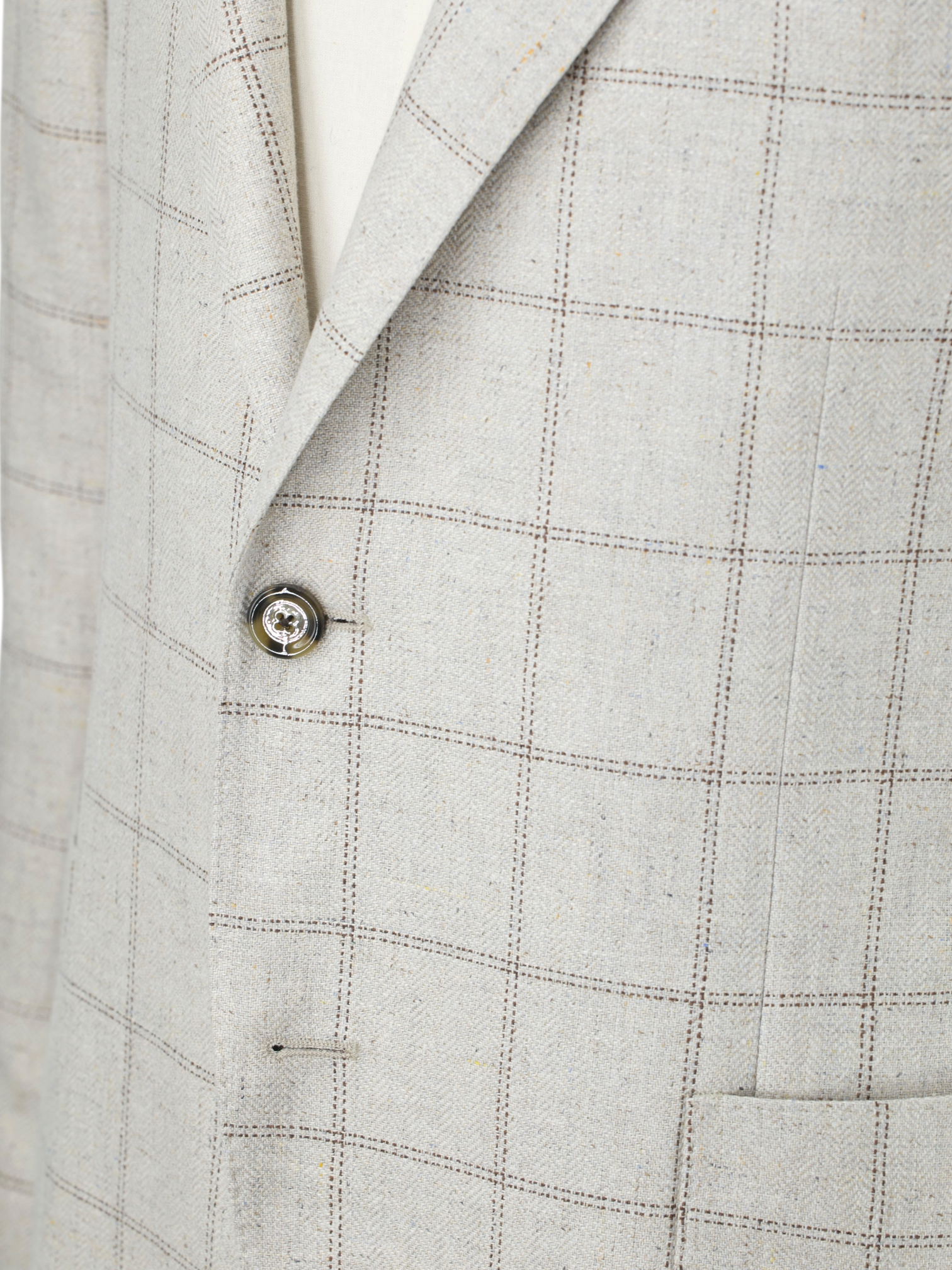 Lardini Taupe & Brown Pure Silk Multi-Pattern Jacket