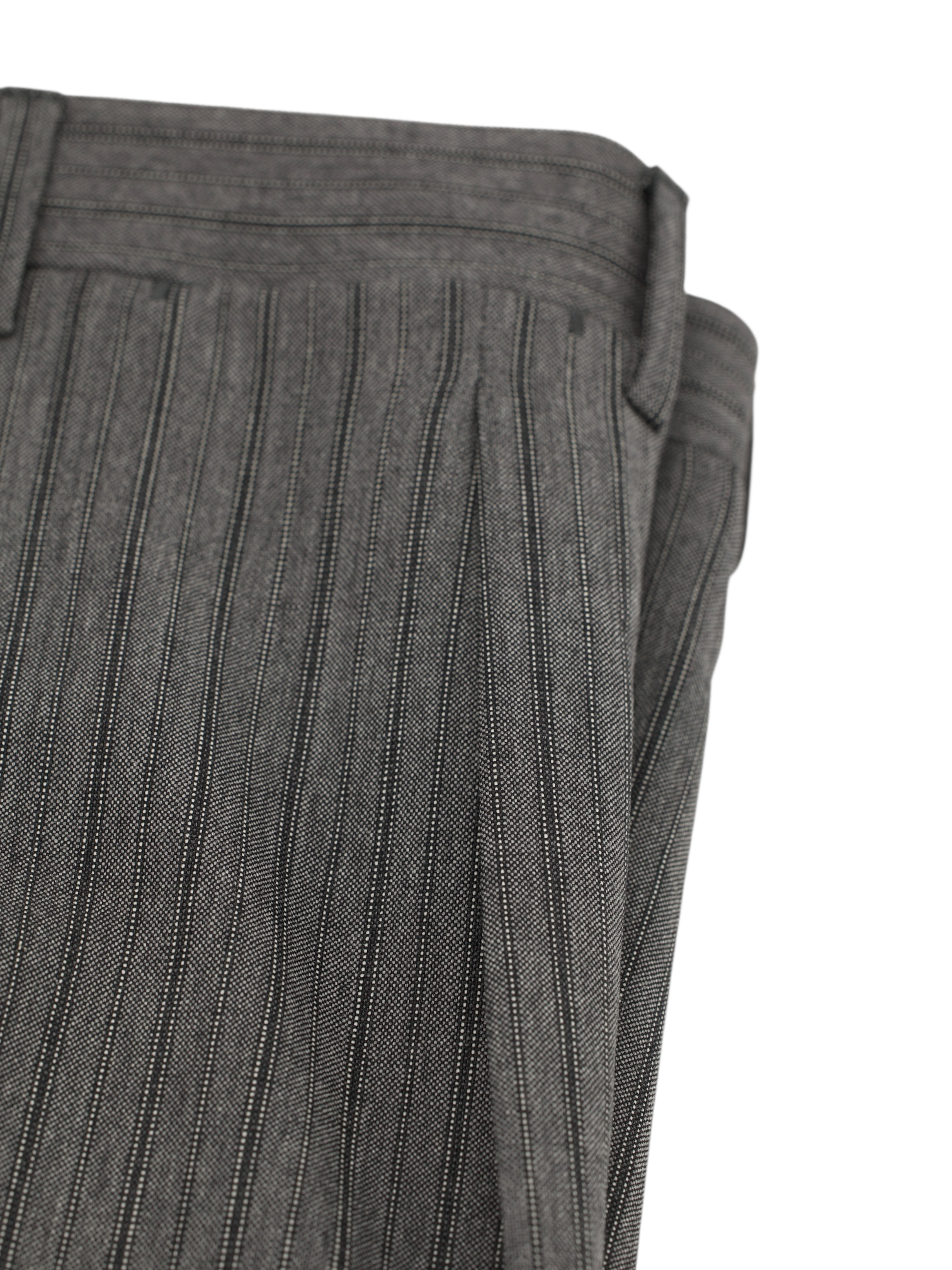 Canali Grey Fine Wool Ceremonial Multi-Pinstripe Spongebag Trousers