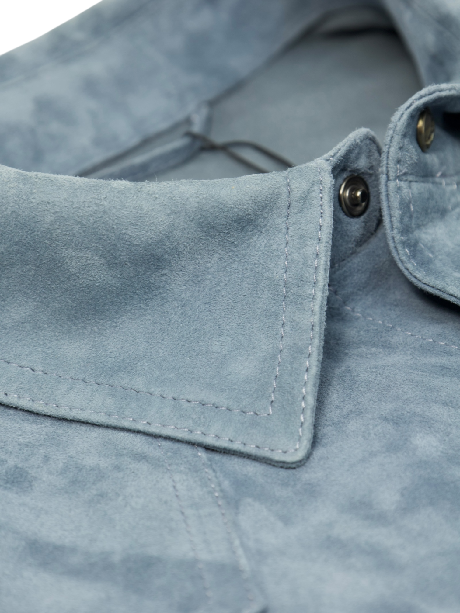 Corneliani Light Blue Lambskin Suede Overshirt