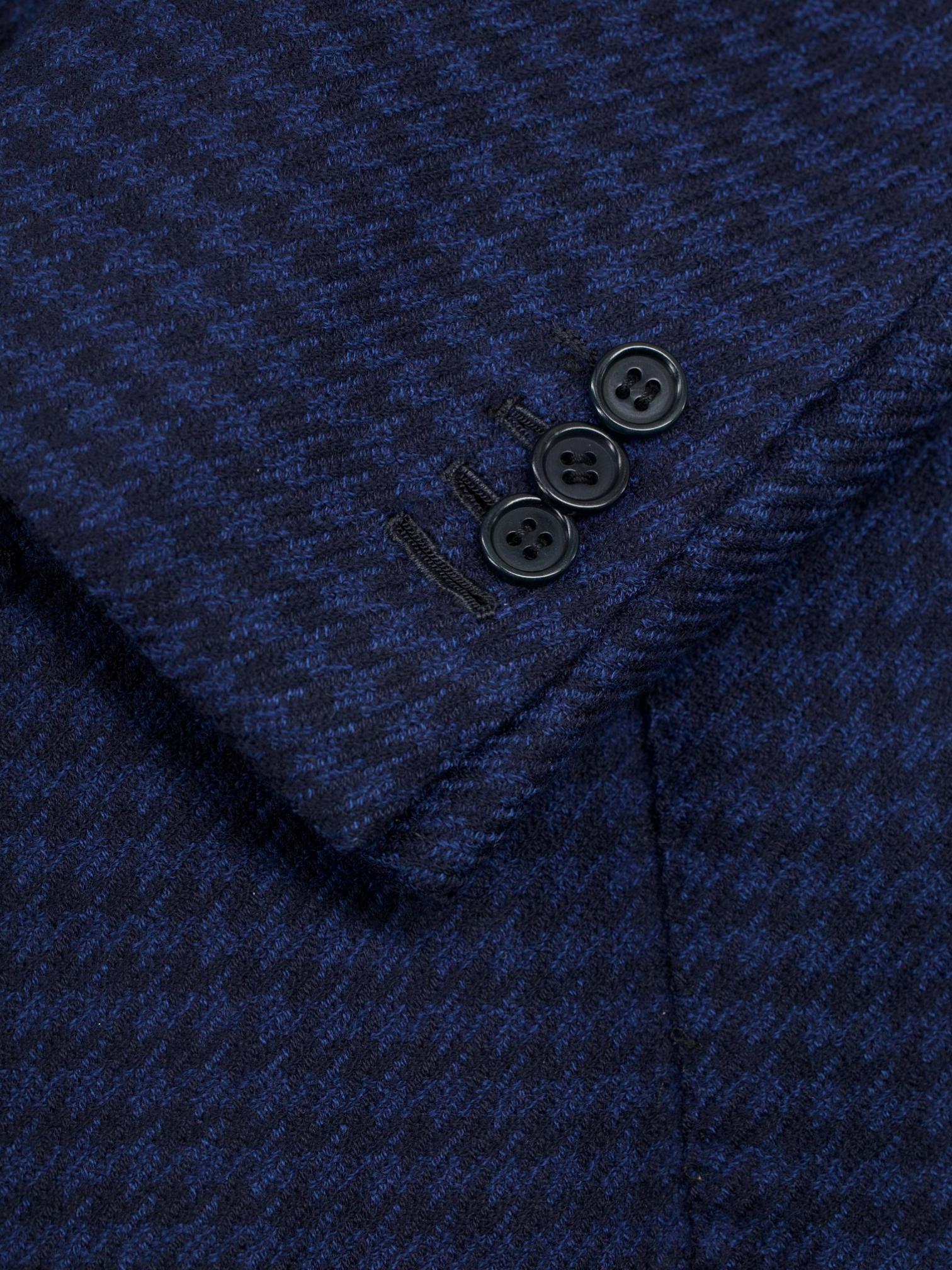 Kiton Dark Blue Pure Plushy-Cashmere Houndstooth Jacket