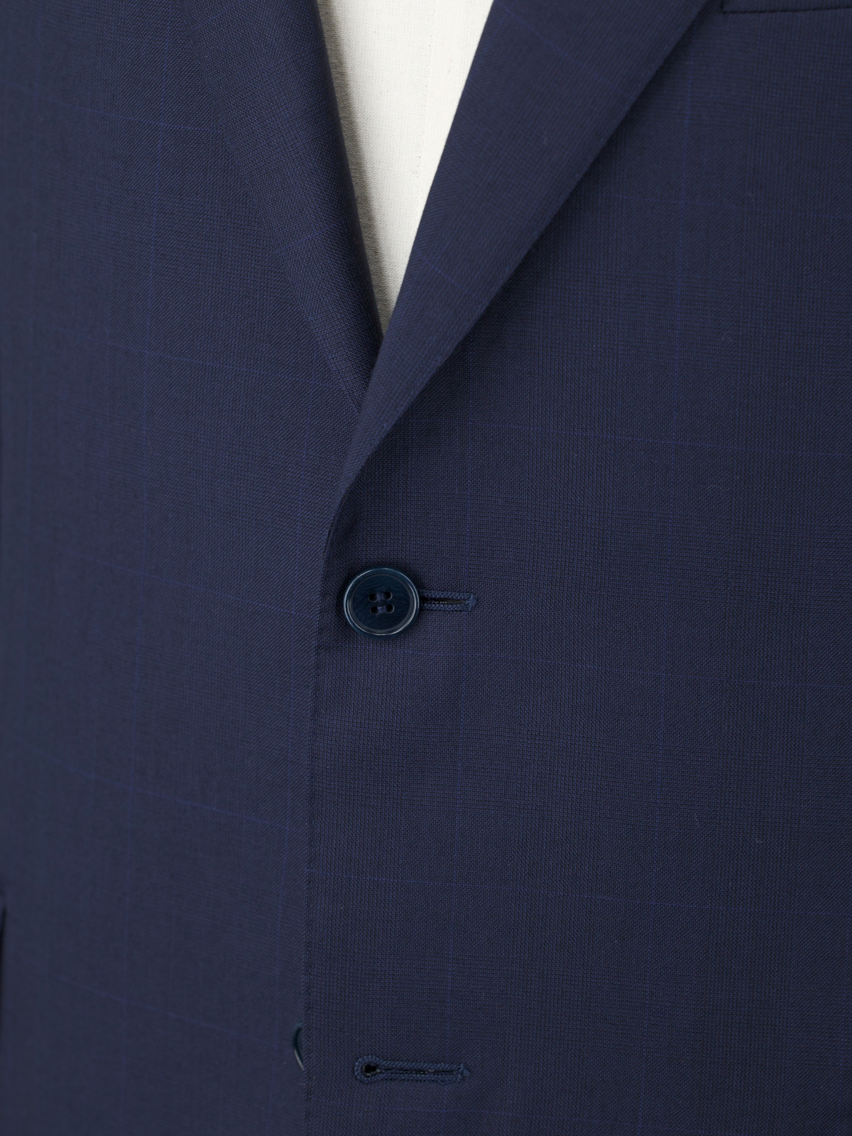 Canali Navy Fine-Wool Shadow-Check Vintage Milanese-Style Suit