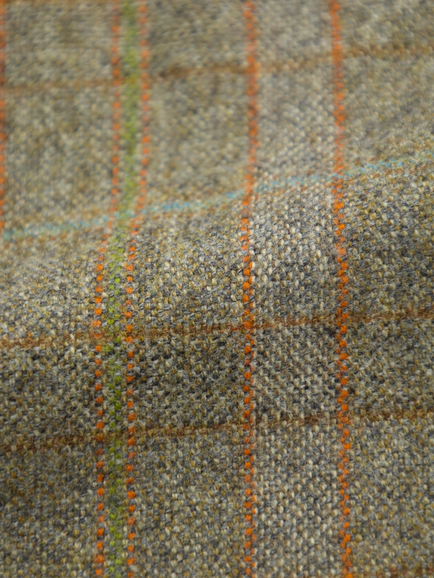 Loro Piana Light Brown & Orange Windowpane Woollen Jacket