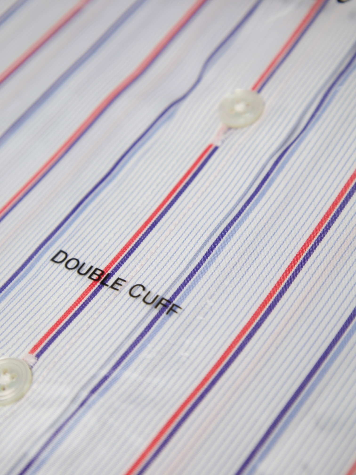 Turnbull & Asser Blue & Red Contrast Collar Striped Shirt