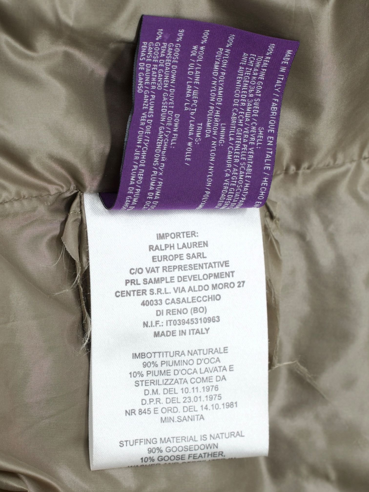 Ralph Lauren Purple Label Light Brown Goat-Suede Padded Vest