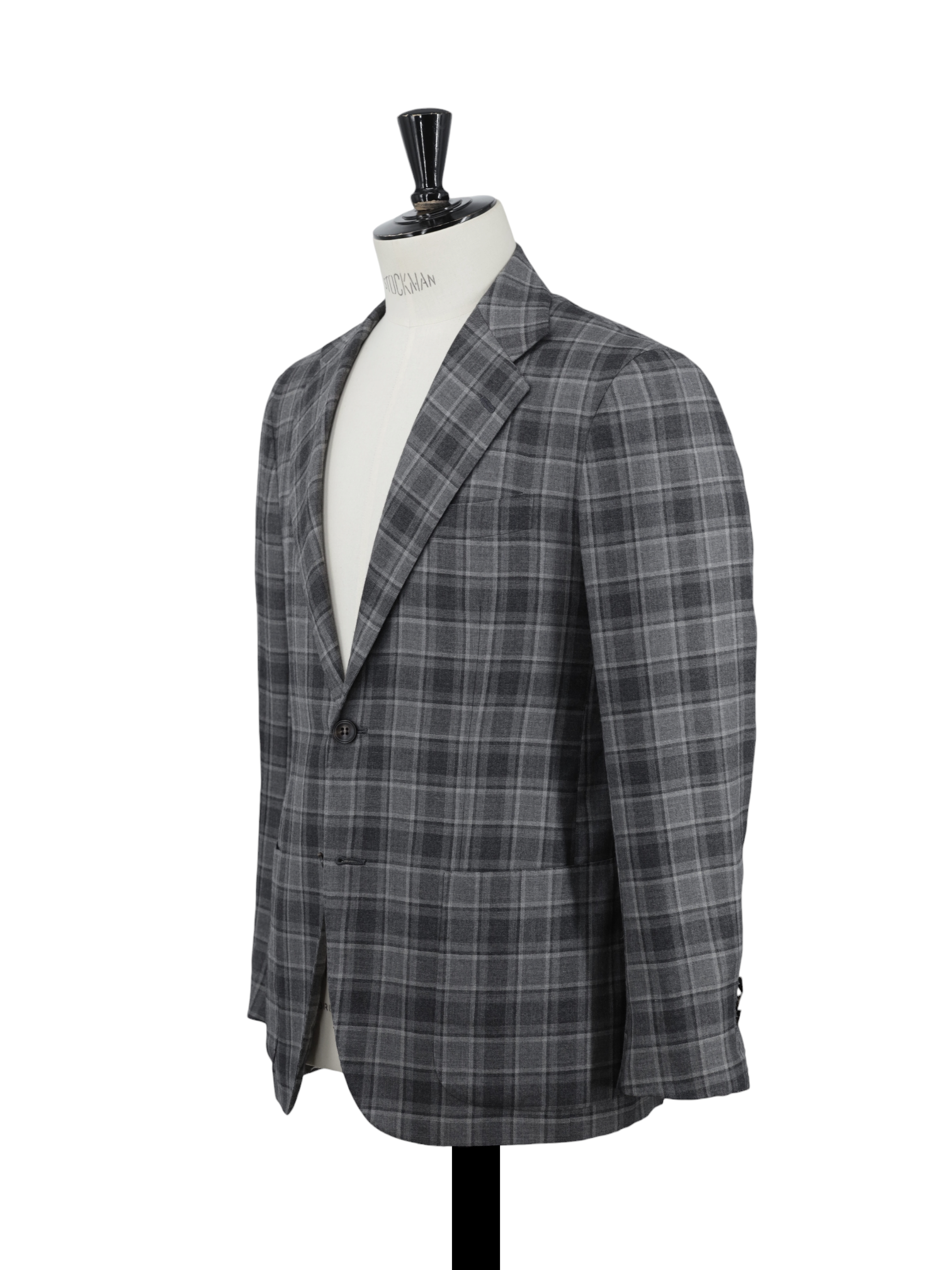 Kiton Taupe Cashmere & Silk Checkered Jacket