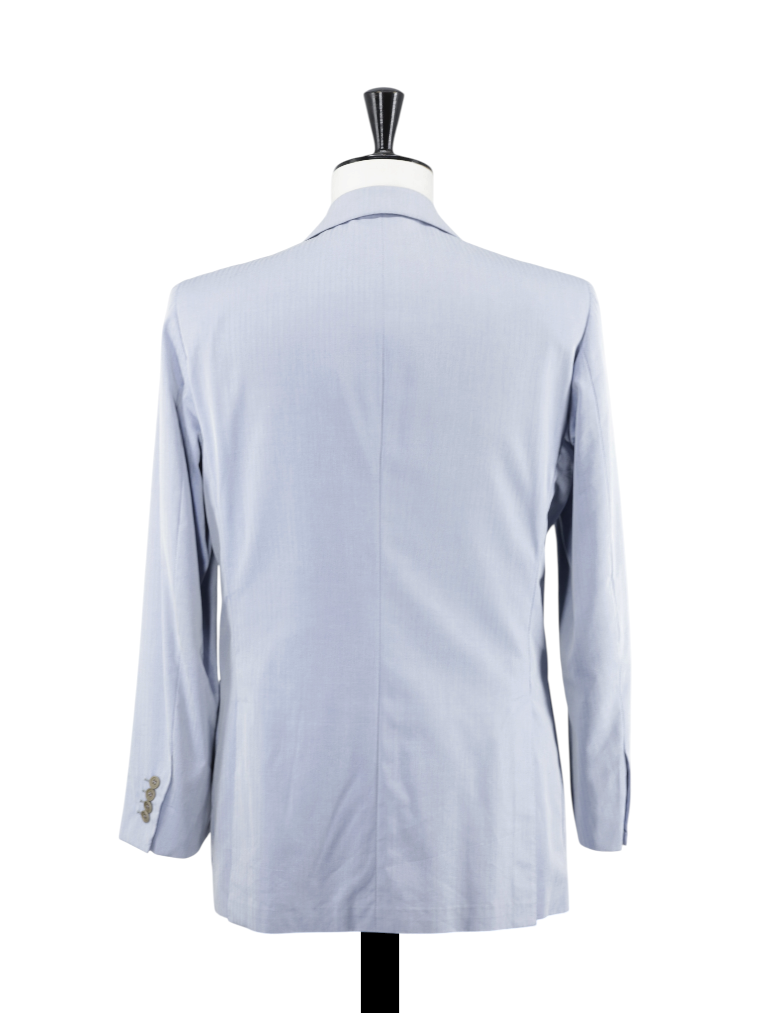 Kiton Light Blue Cotton, Wool & Silk Micro-Herringbone Summer Suit