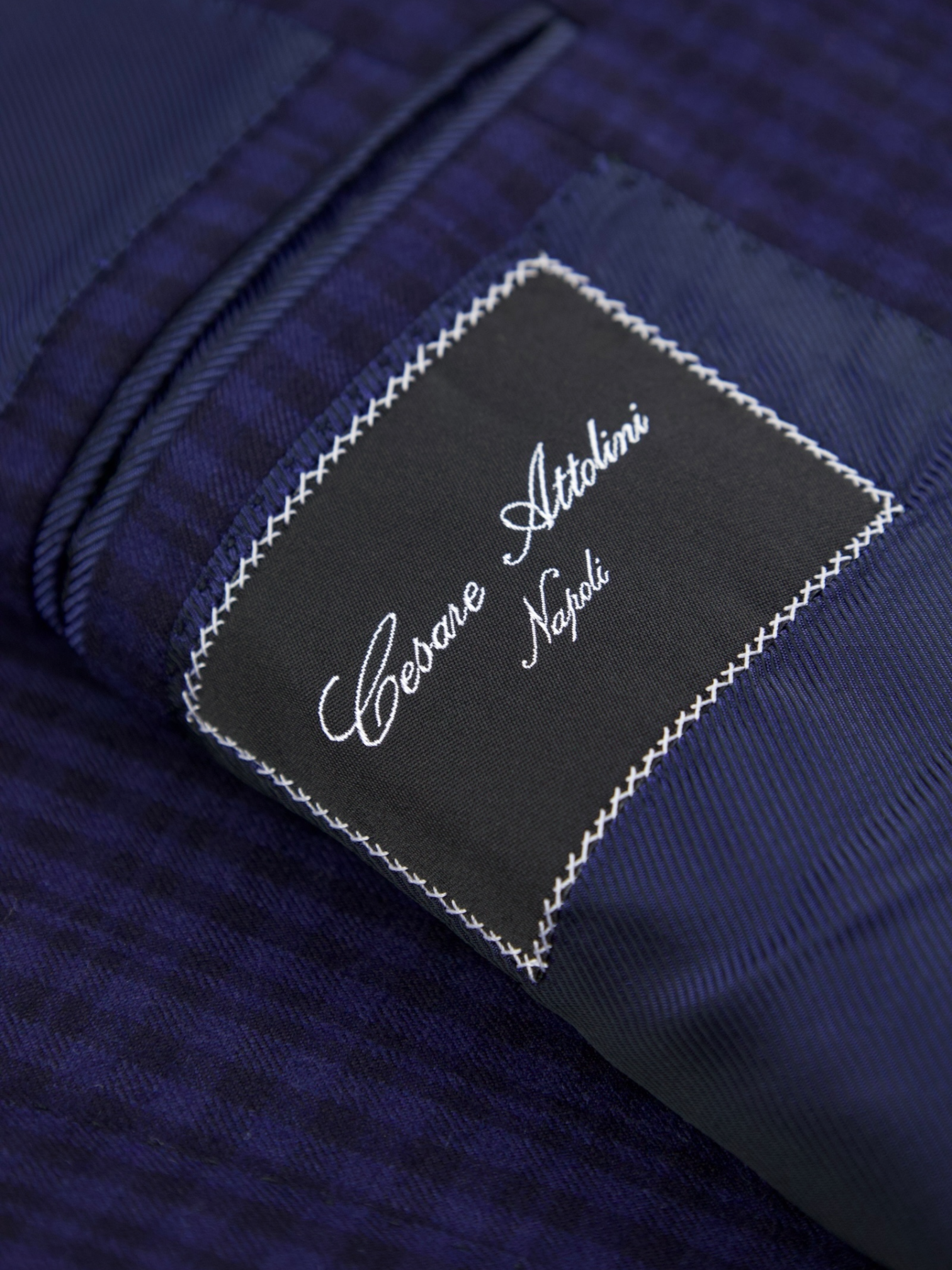 Cesare Attolini Dark Purple Gingham Check Suit