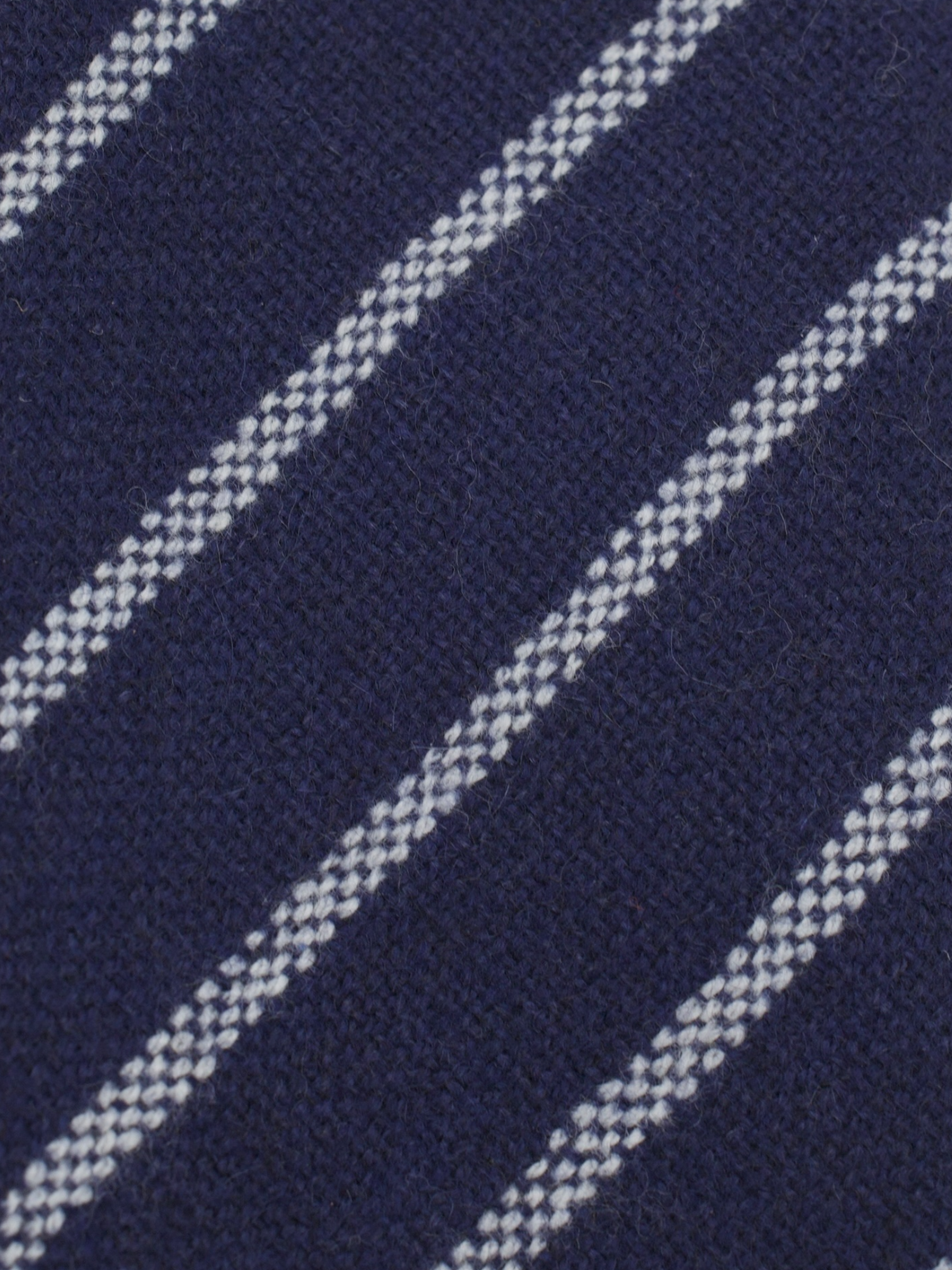 Isaia 5-Fold Dark Blue Pure-Cashmere Striped Tie