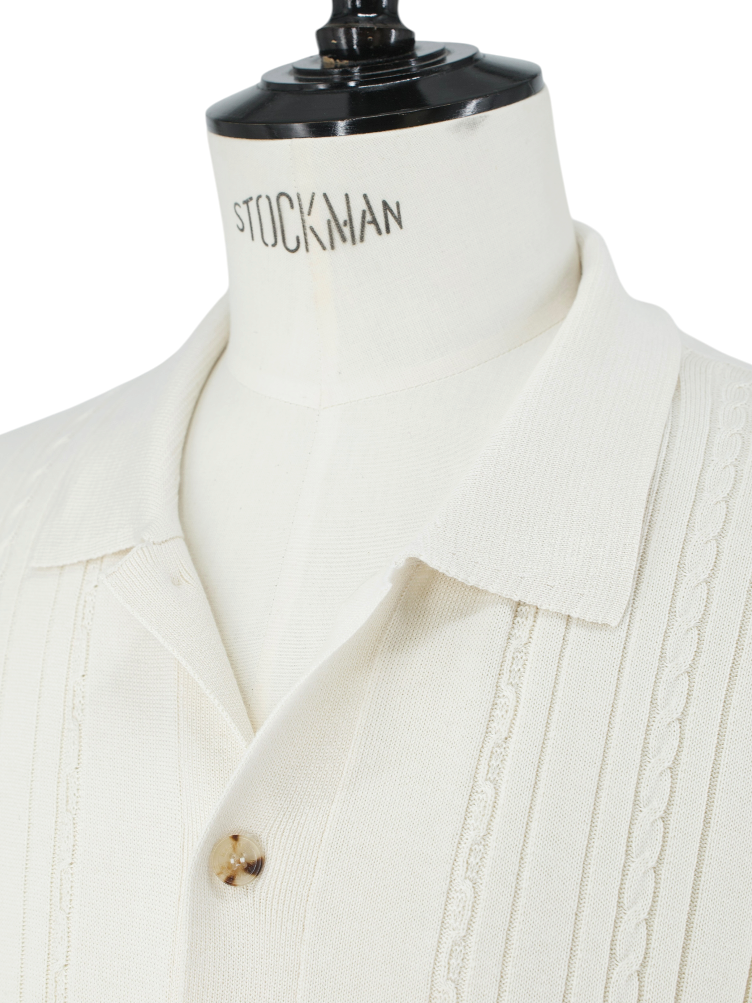 Maurizio Baldassari Crème Silk & Cotton Cable-Knitted Cardigan Shirt