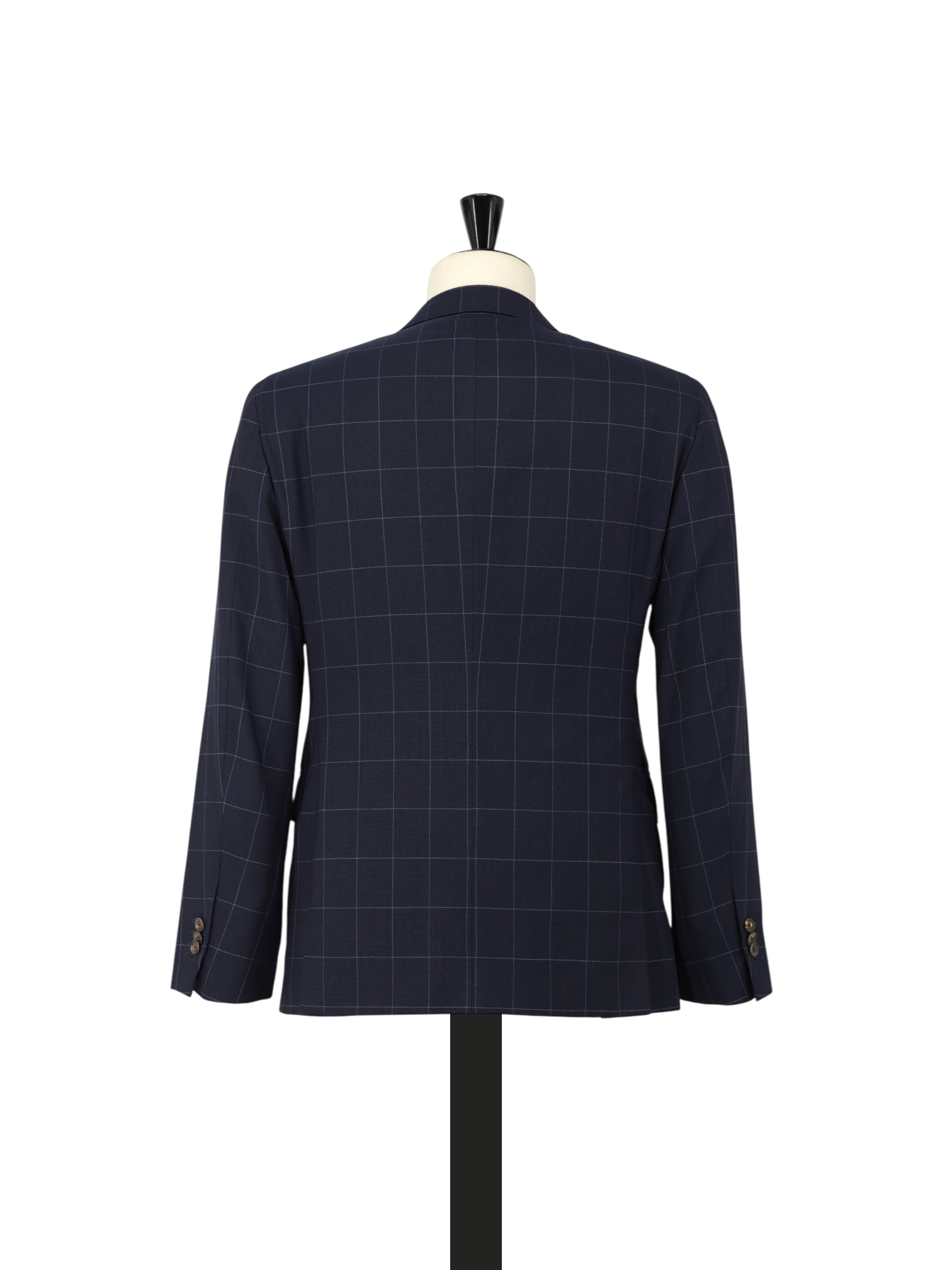 Caruso Navy & Light Blue Wool Windowpane Suit
