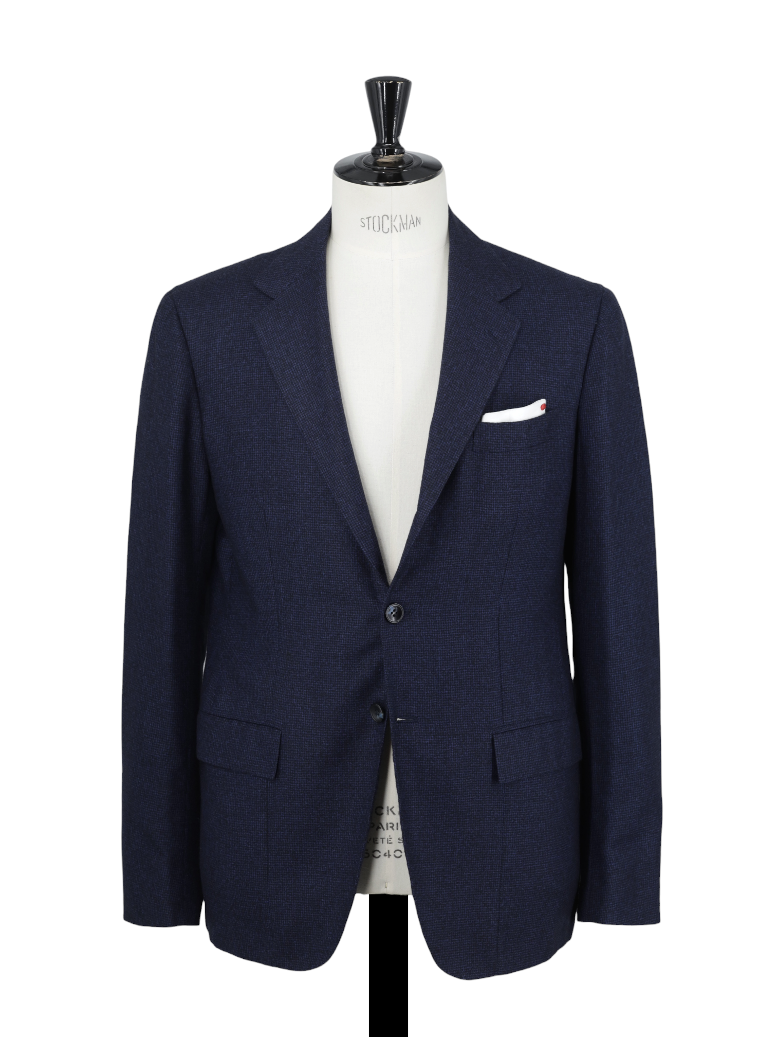 Kiton Navy Pure Cashmere Bicolor Puppytooth Winter Suit