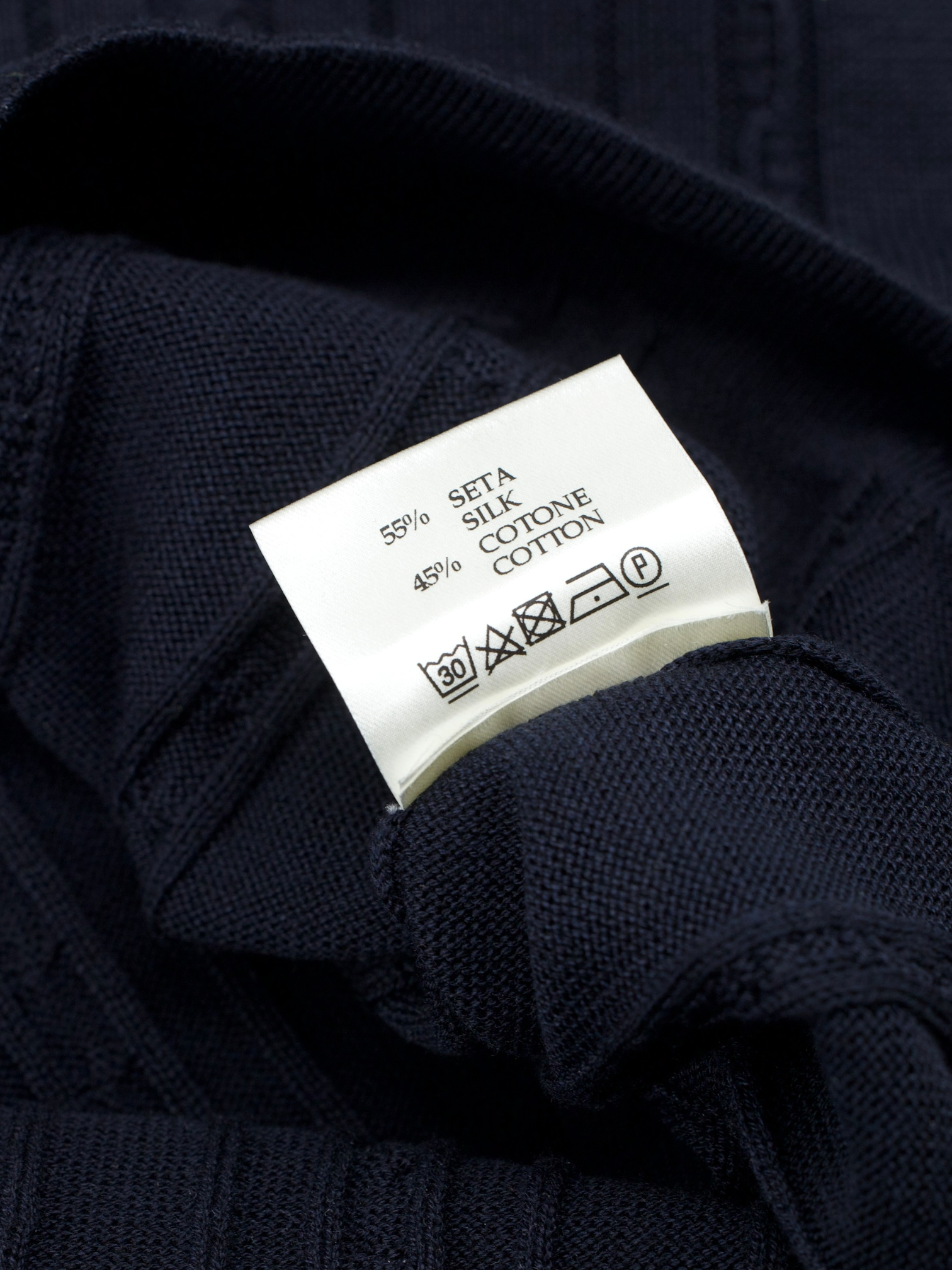 Maurizio Baldassari Navy Silk & Cotton Cable-Knitted Cardigan Shirt