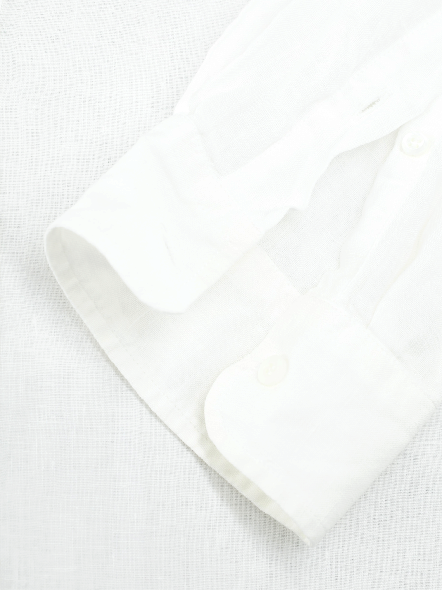 Brunello Cucinelli White Linen Mandarin-Collar Shirt