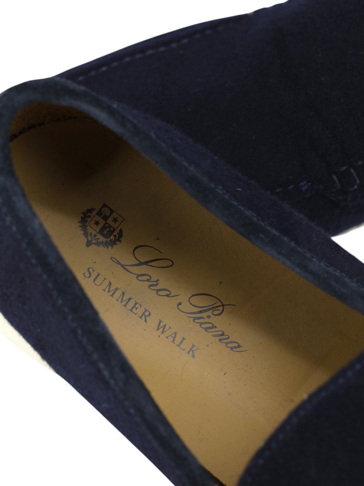 Loro Piana Navy Wool & Suede Summer Walk