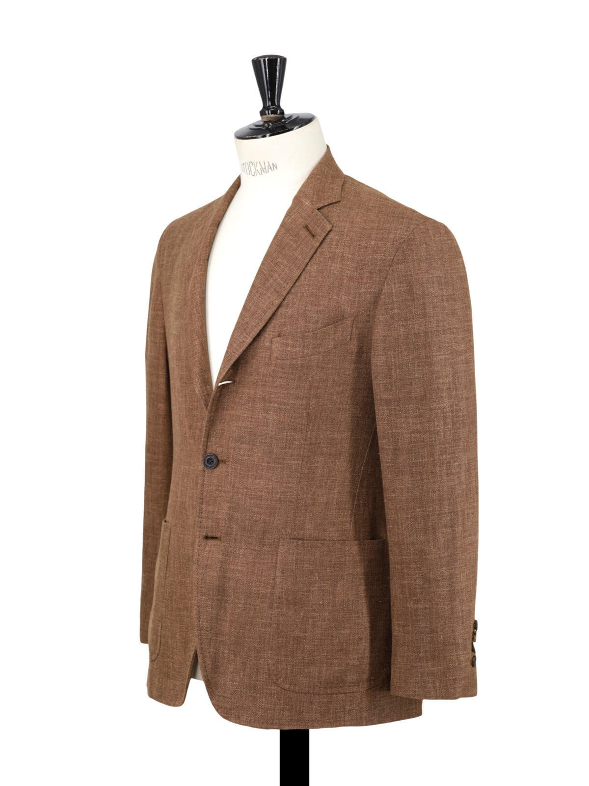 Rubinacci Tobacco Brown Silk, Linen & Wool Unconstructed Jacket