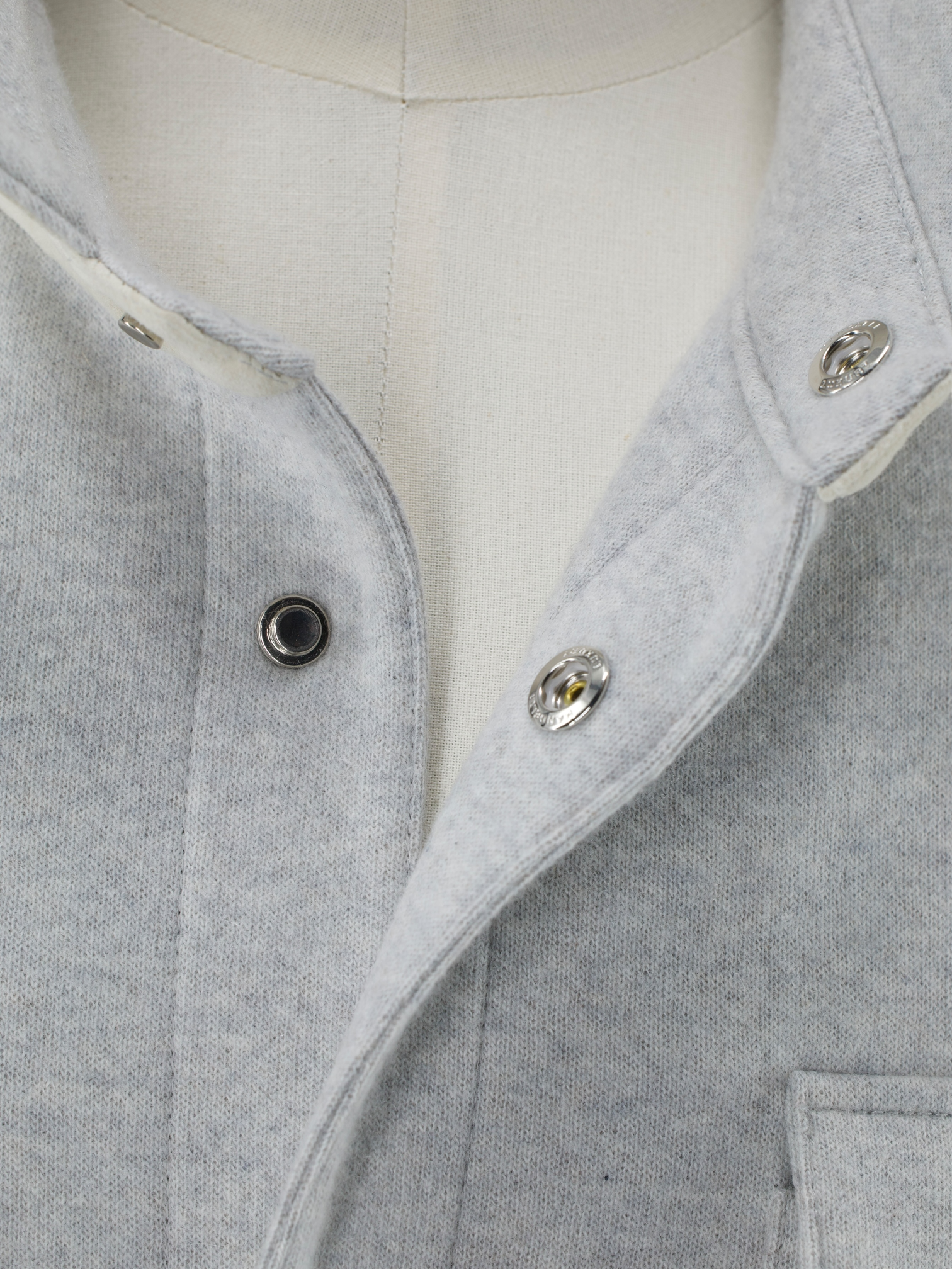 Mandelli Grey Cashmere-Stretch Regular-Fit Twill Overshirt