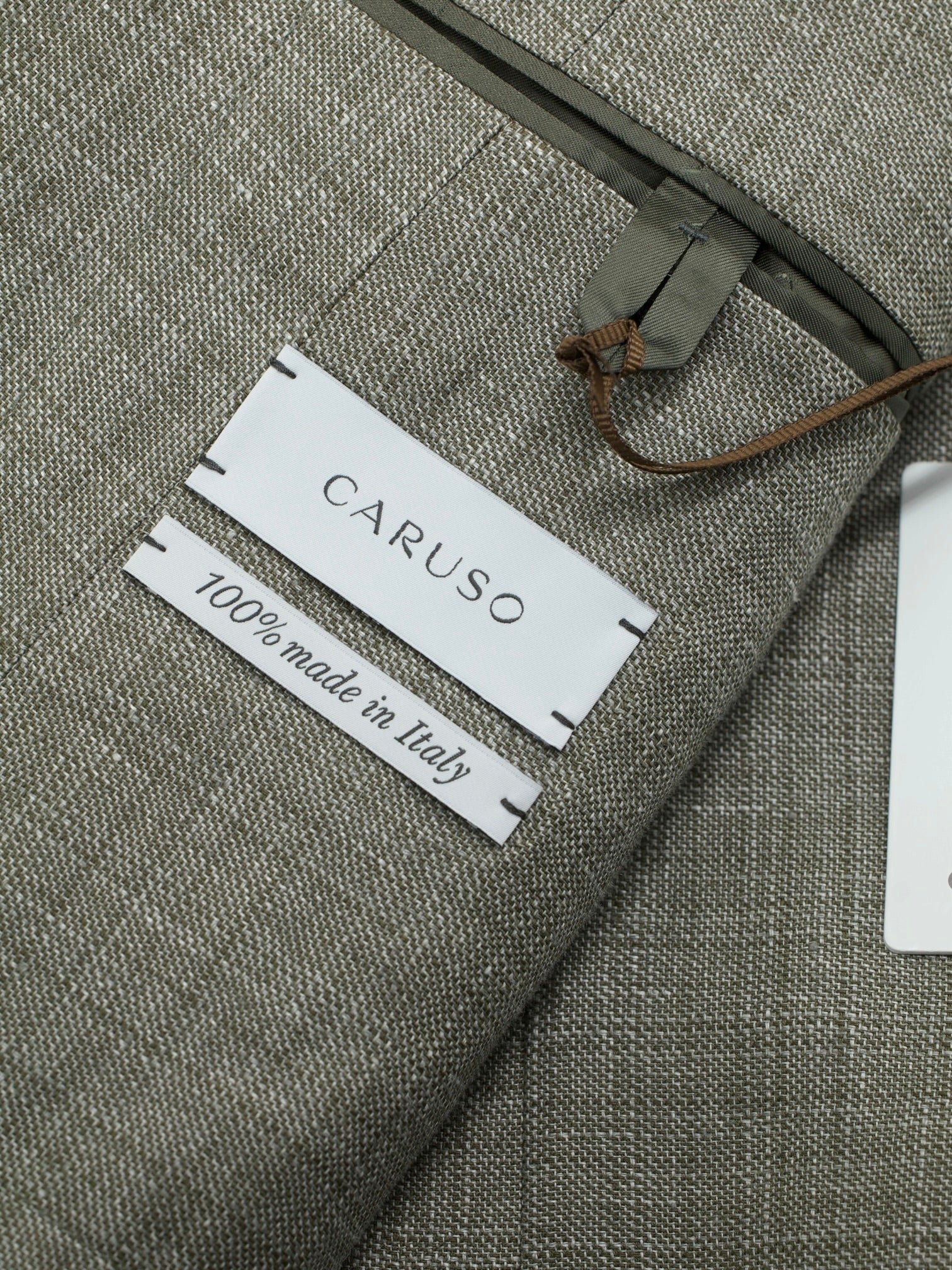 Caruso Light Sage Green Linen & Wool Plain-Weave Aida Jacket