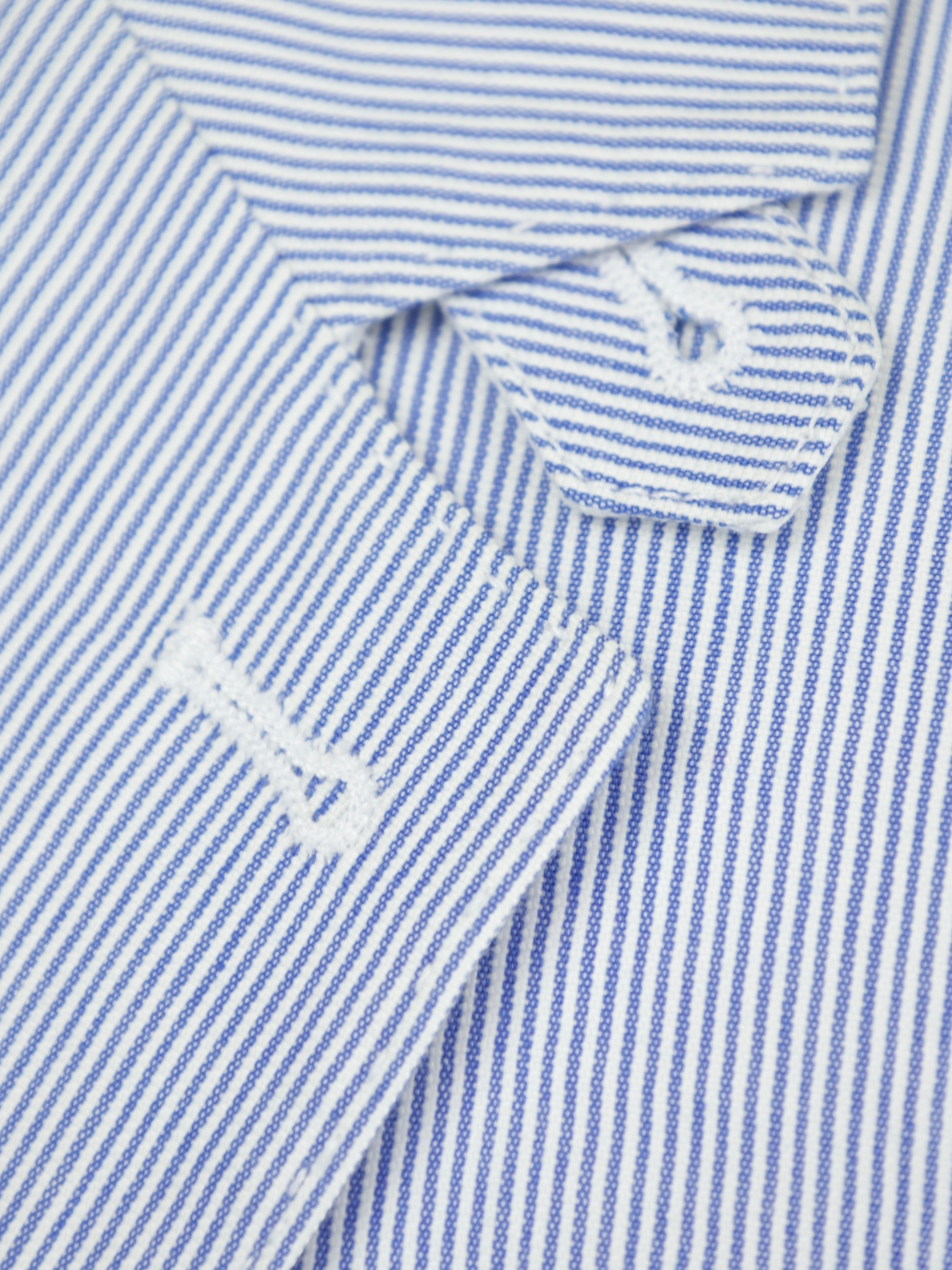 Corneliani ID Light Blue Cotton Pinstripe Unconstructed Jacket