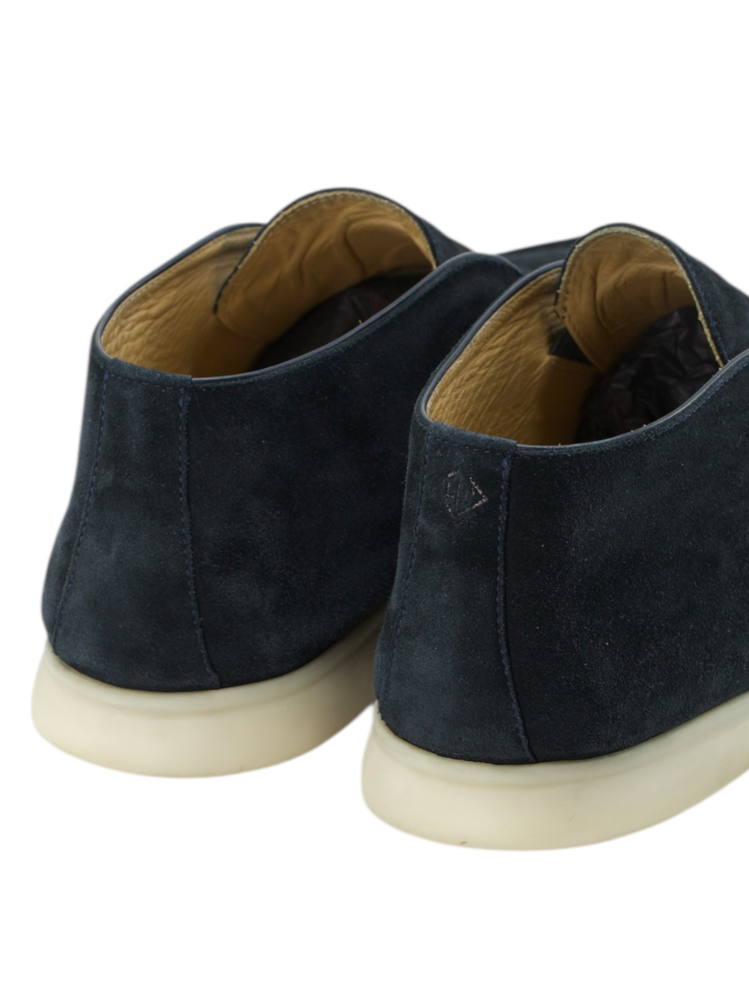 Loro Piana Navy Suede Open Walk Ankle Boots