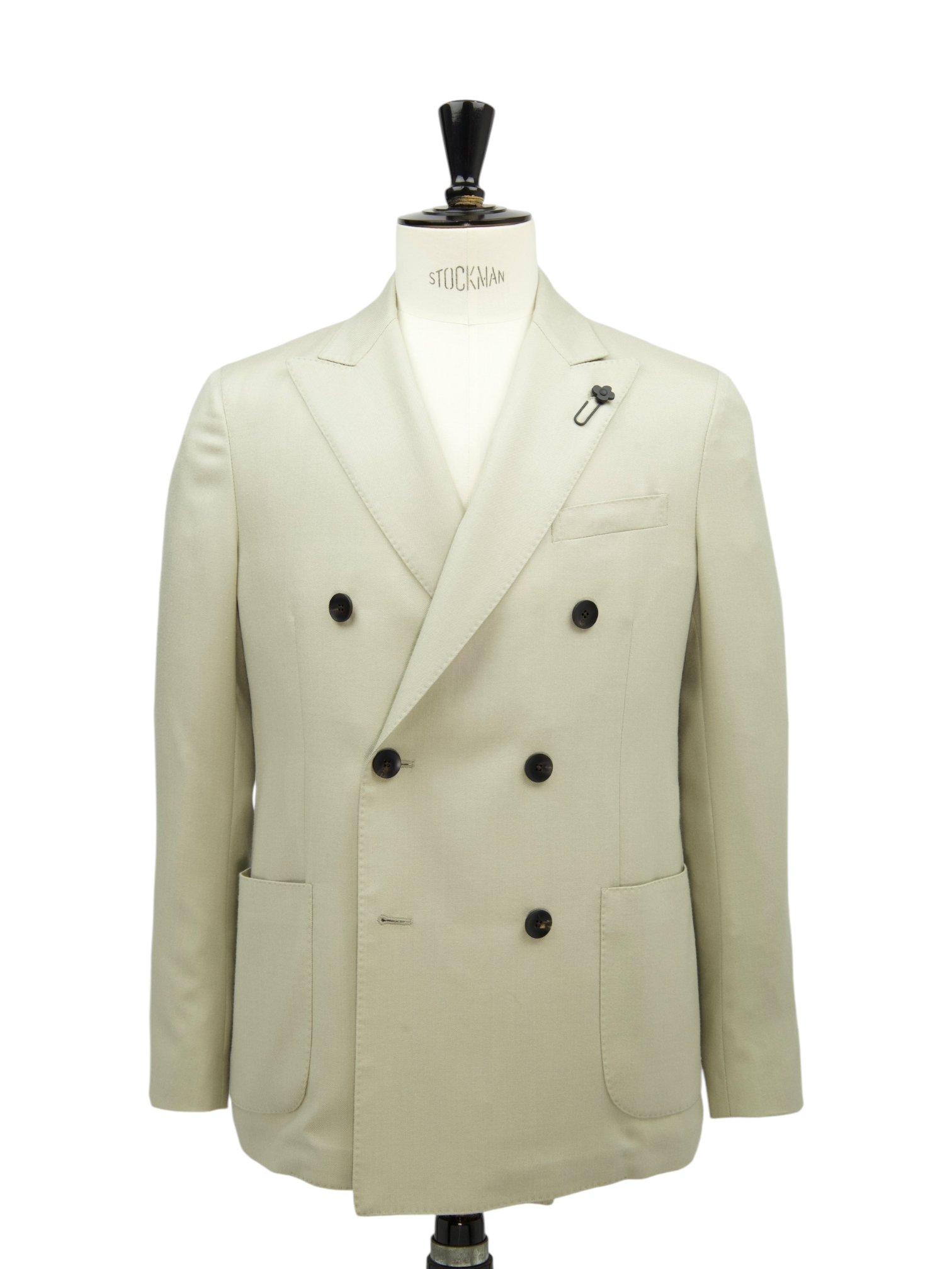 Lardini Sand Double Breasted Cashmere, Wool & Silk Jacket