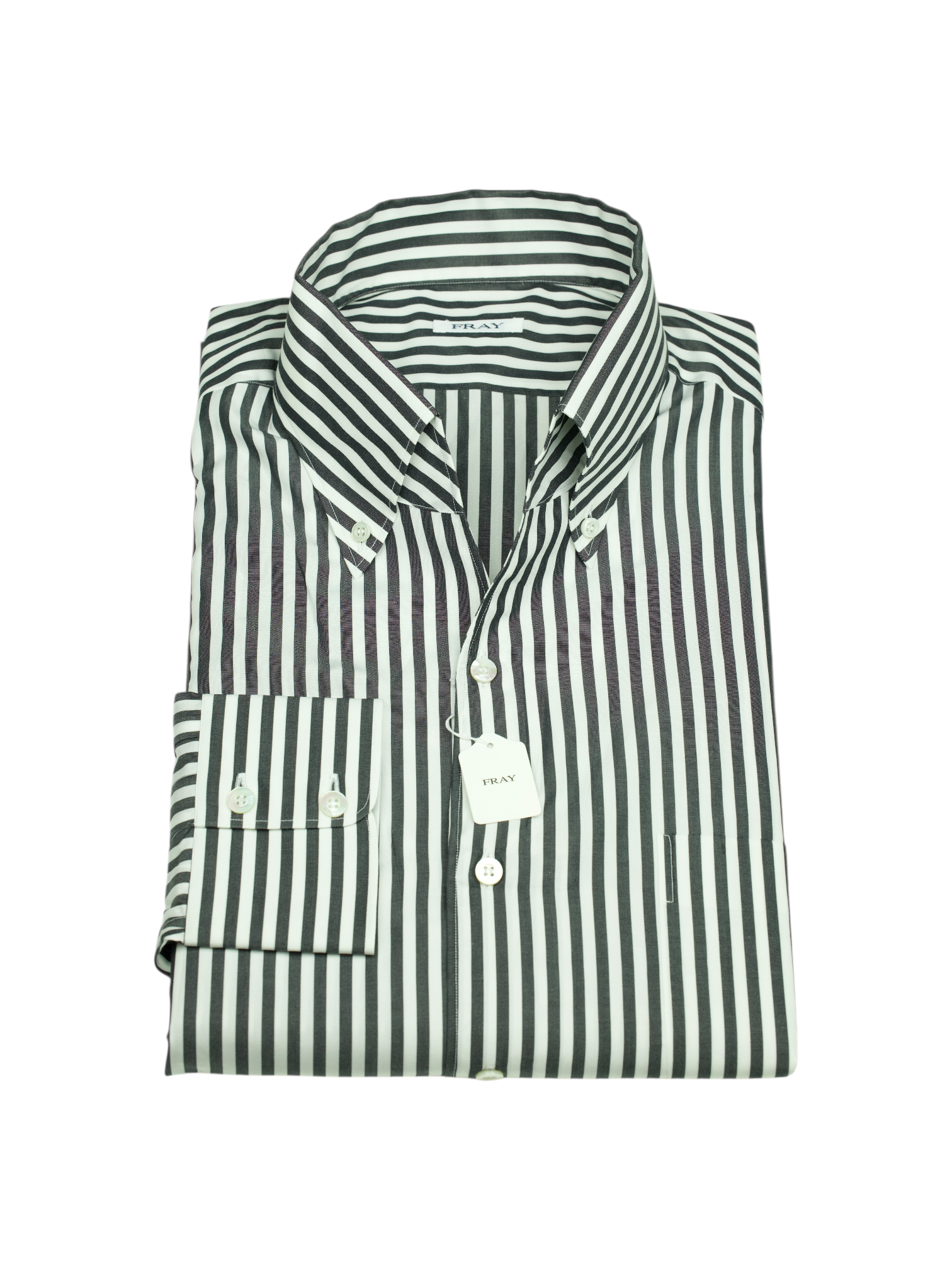 Fray Black & White Bengal Stripe "Arizona" Button-Down Collar Shirt