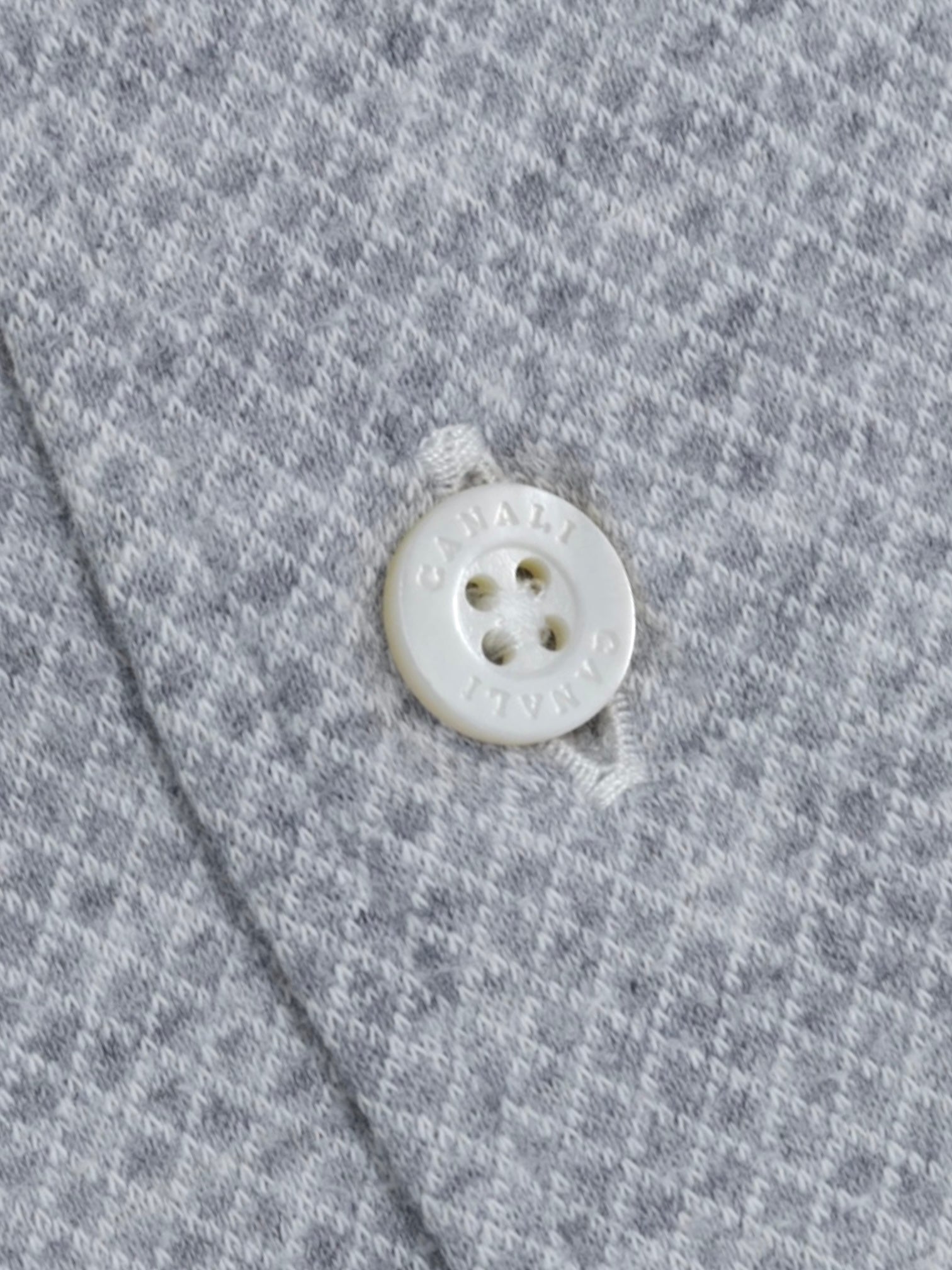 Canali Light Grey Heavyweight Cotton Micro-Pattern Shirt