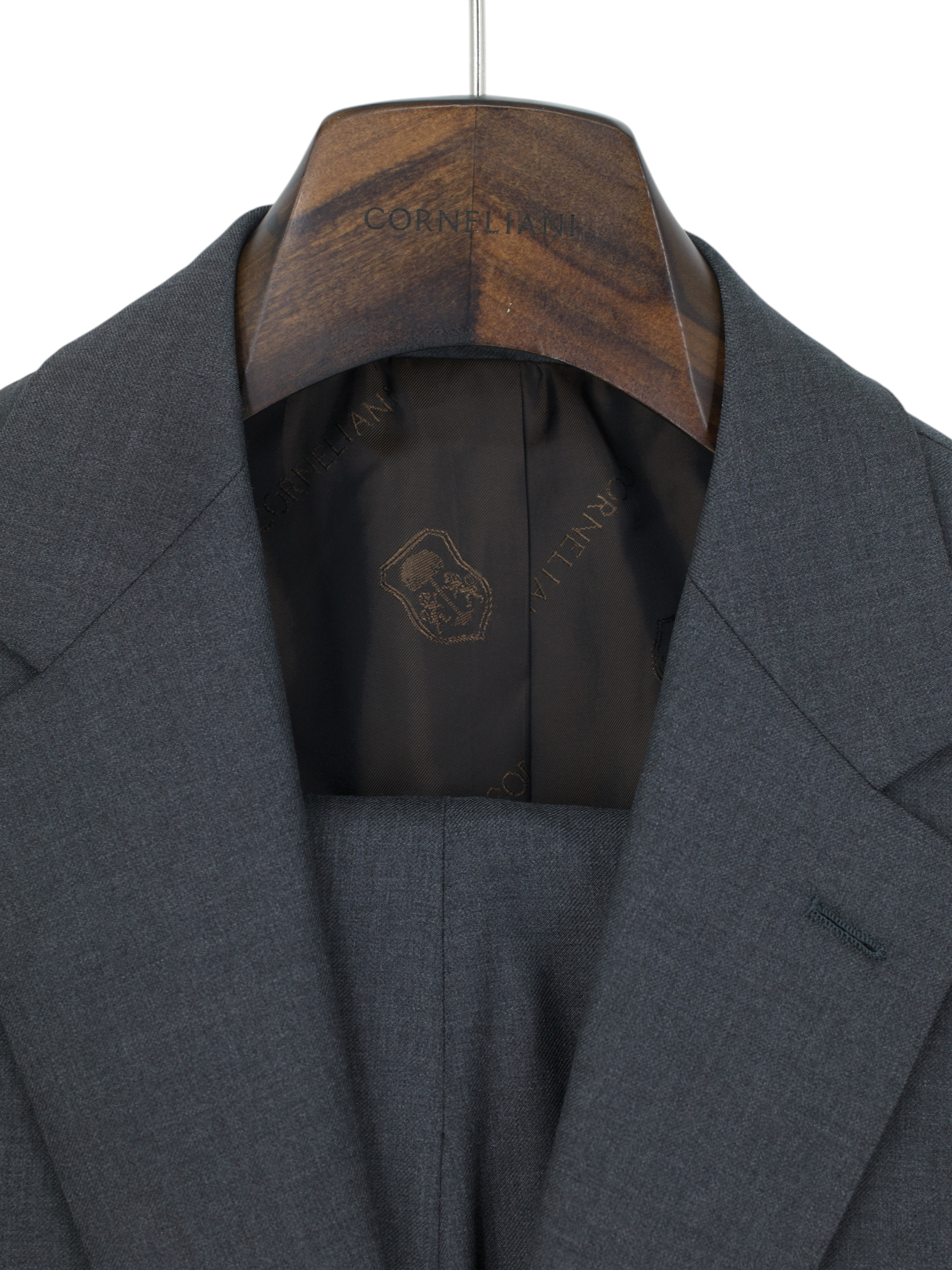 Corneliani Grey Fine-Wool Single-Breasted Twill Suit