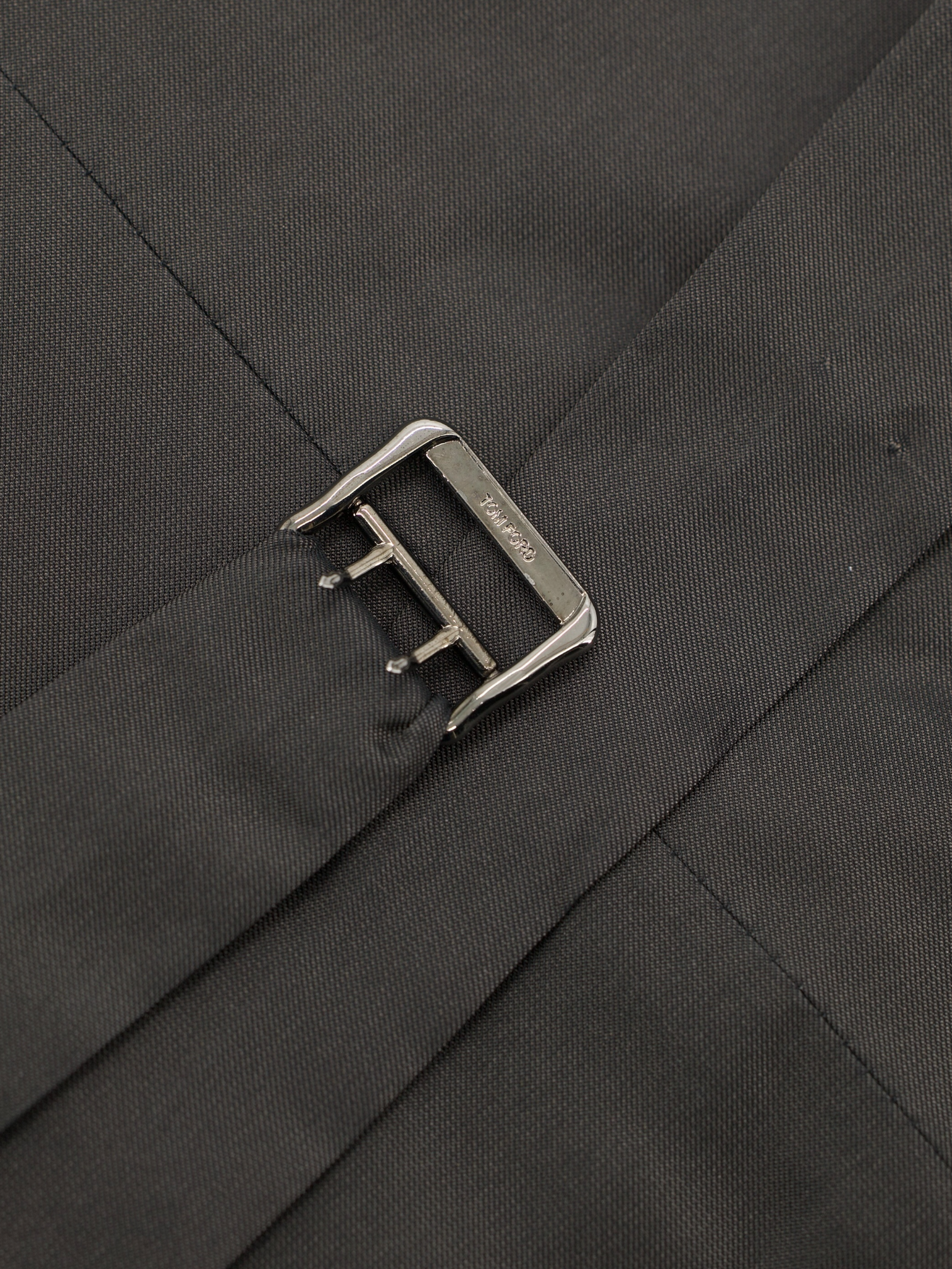 Tom Ford Dark Grey 3-Piece Wool Pinstripe Windsor Suit