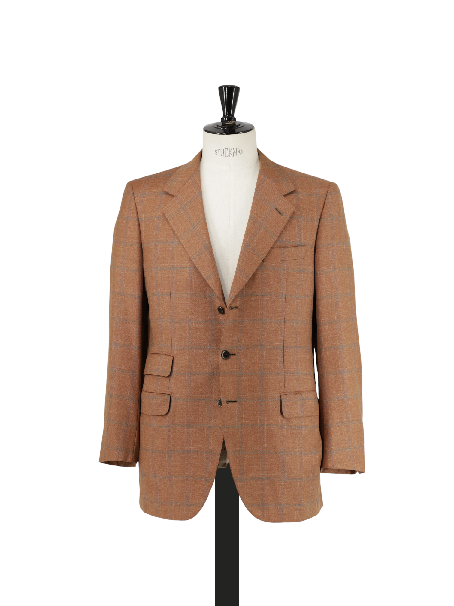 Brioni Terracotta & Blue Fine-Wool Windowpane "Urbino" Jacket
