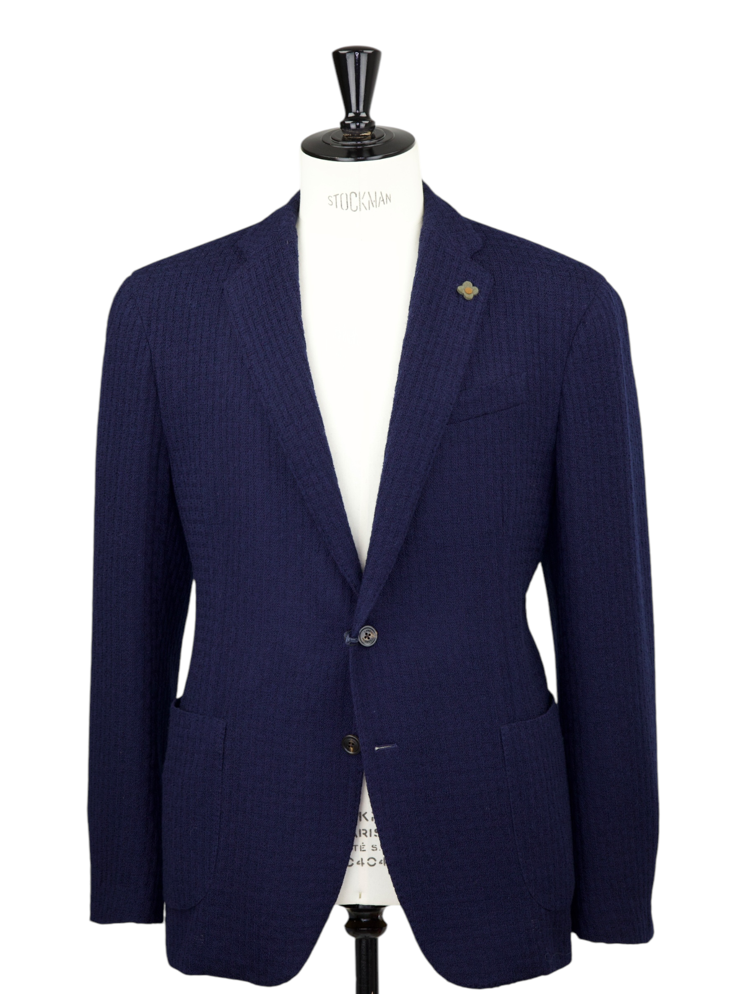 Lardini Navy Liknit Knitted Jacket