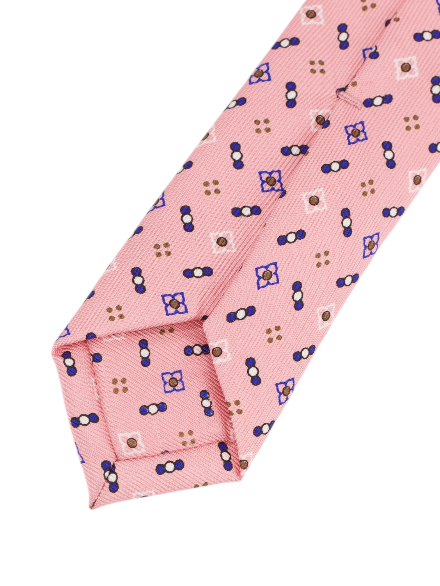 E.Marinella Pink & Blue Silk Geometric Tie