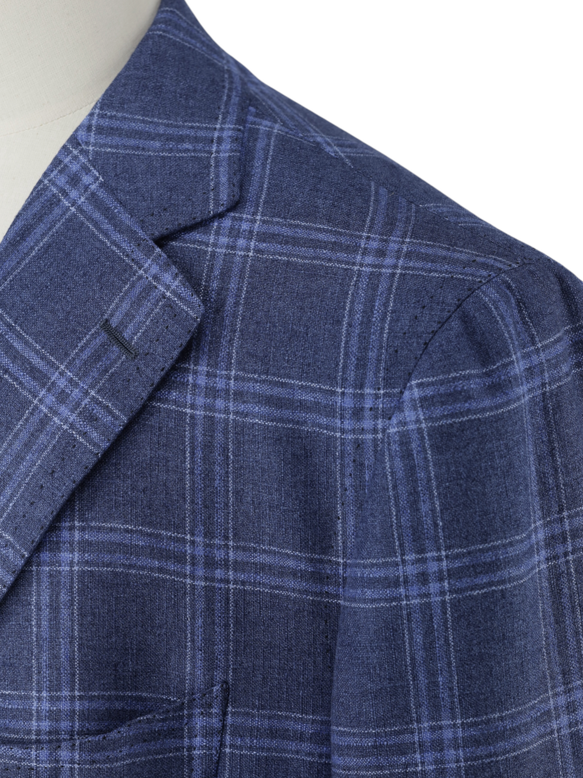 Cesare Attolini Blue Silk & Cashmere Windowpane Jacket