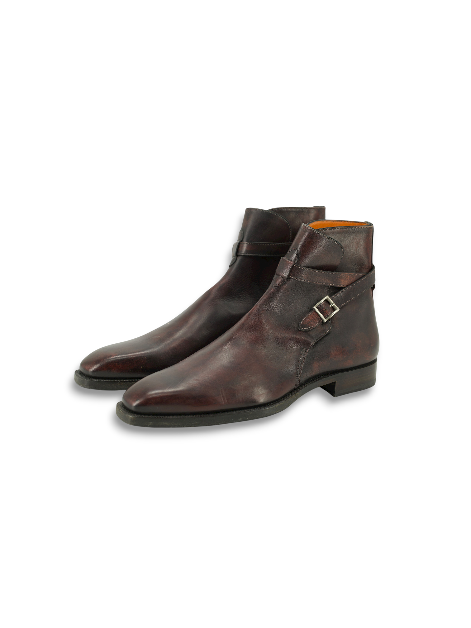 Santoni Burgundy Calfleather Jodhpur Chelsea Boot