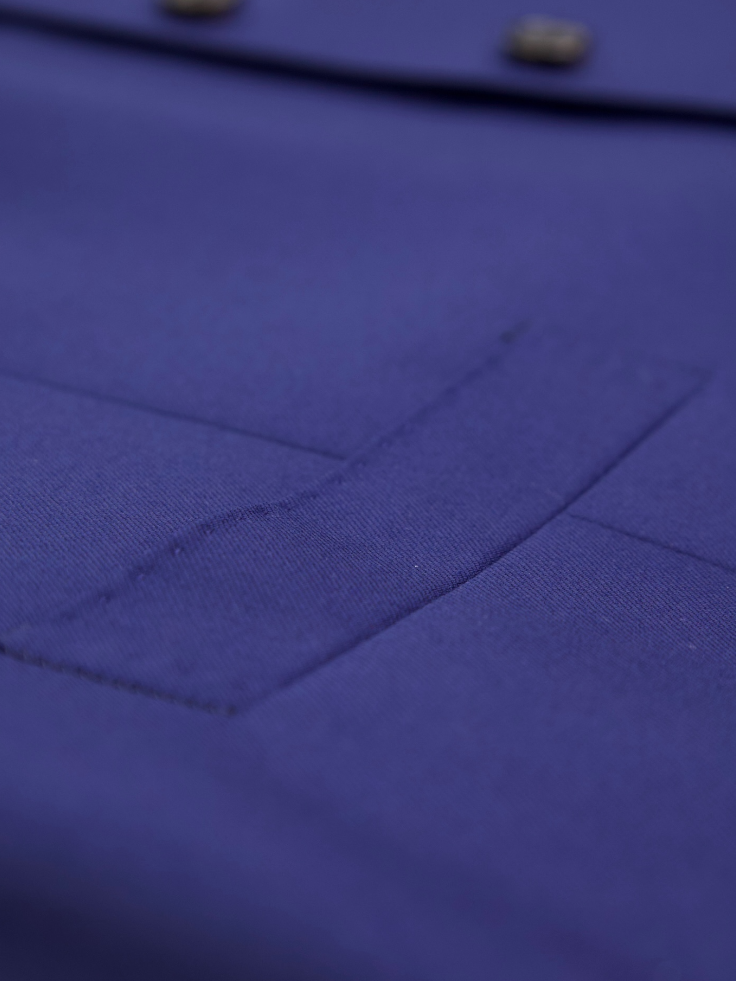 Caruso Royal Blue Wool Twill Waistcoat