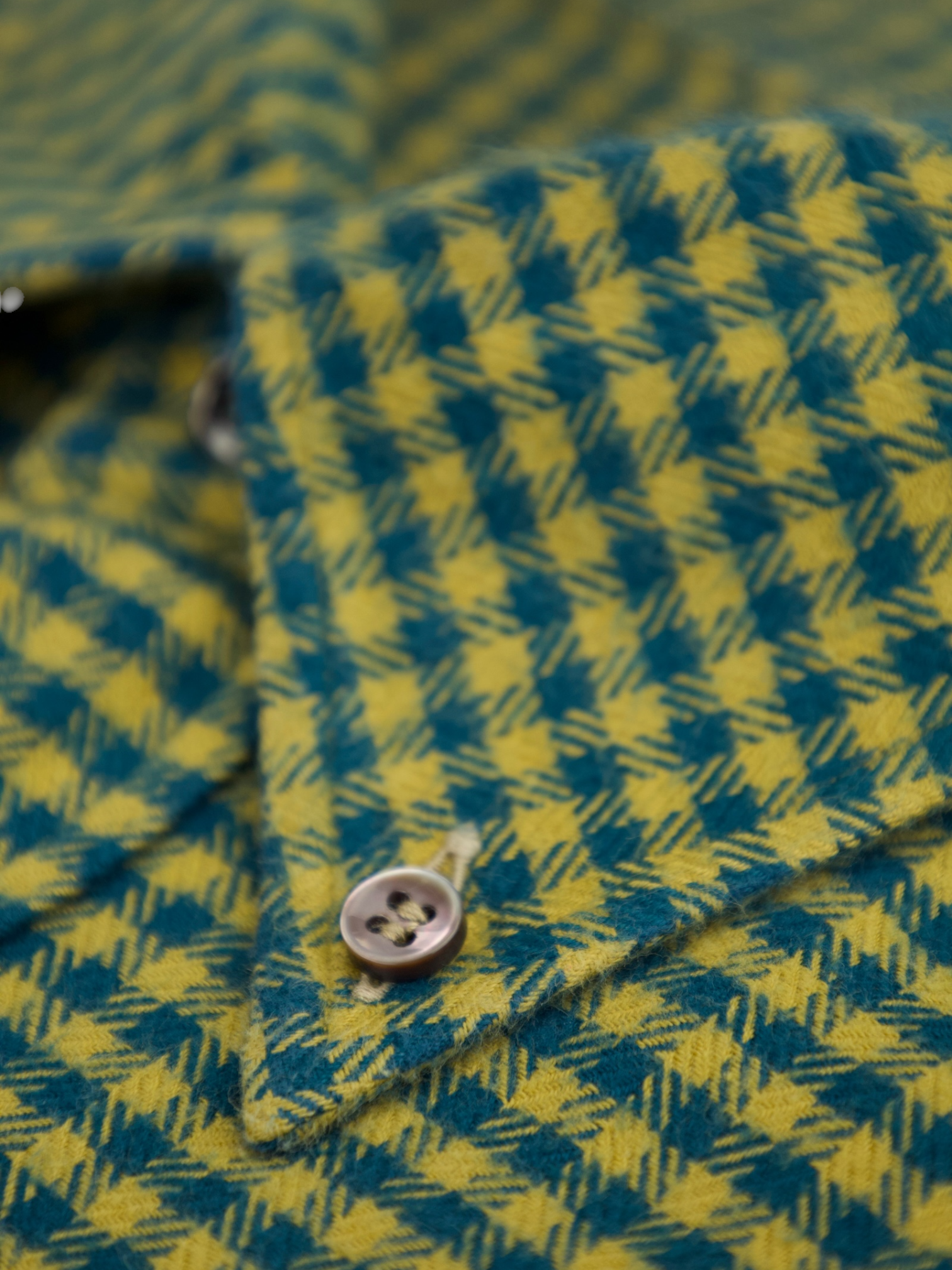 Fray Yellow & Petrol Gingham Check Flannel Shirt