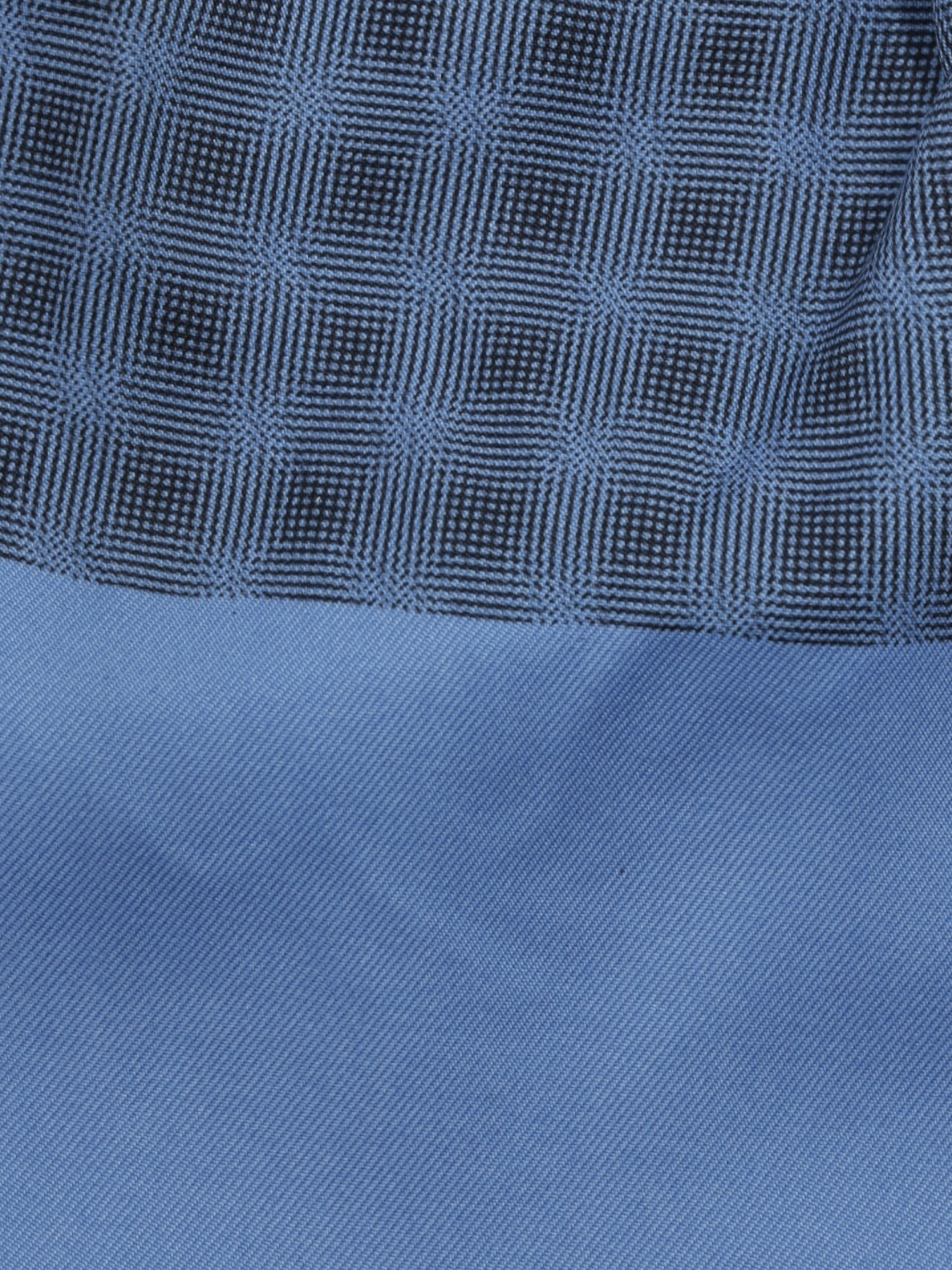 Hermès Steel Blue Silk Checkered Foulard Ascot Tie