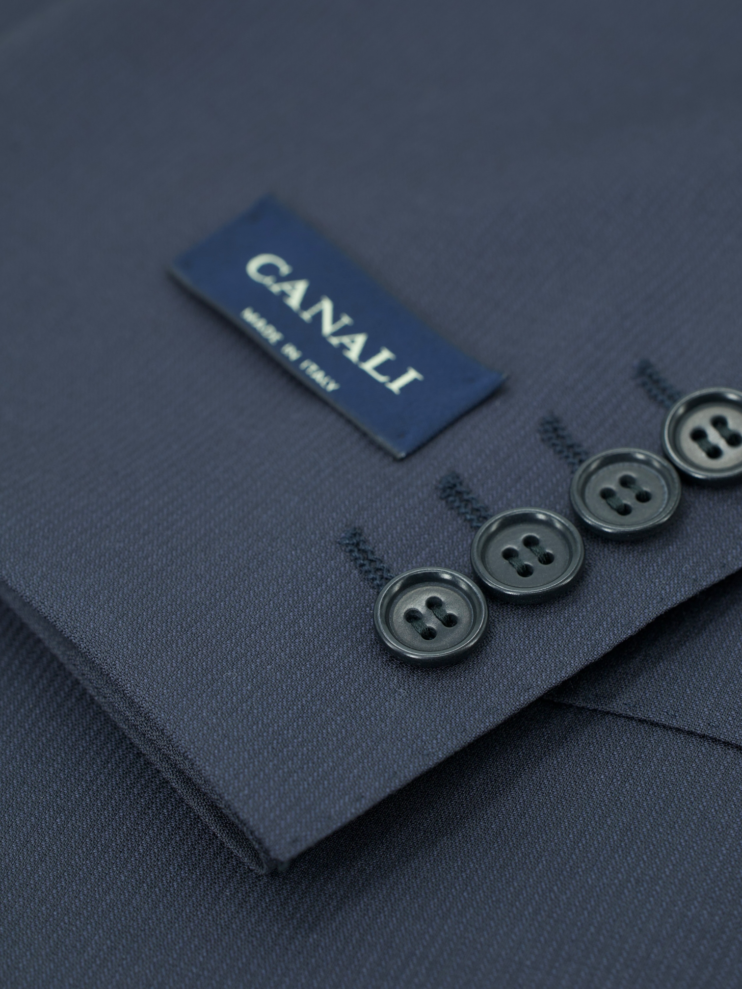 Canali Dark Blue Super 120's Wool Micro-ZigZag Jacket