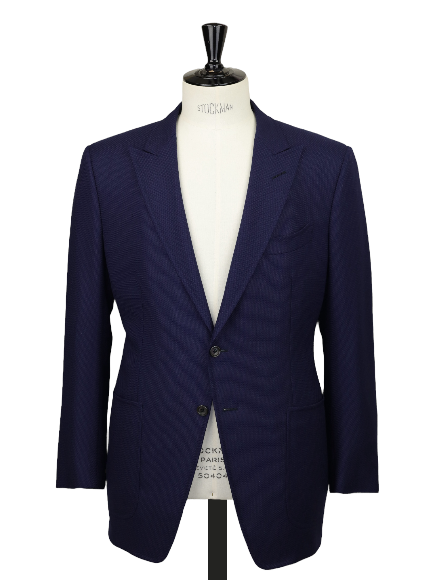 Tom Ford Marine Blue Wool & Mohair Micro-Structure O'Connor Jacket