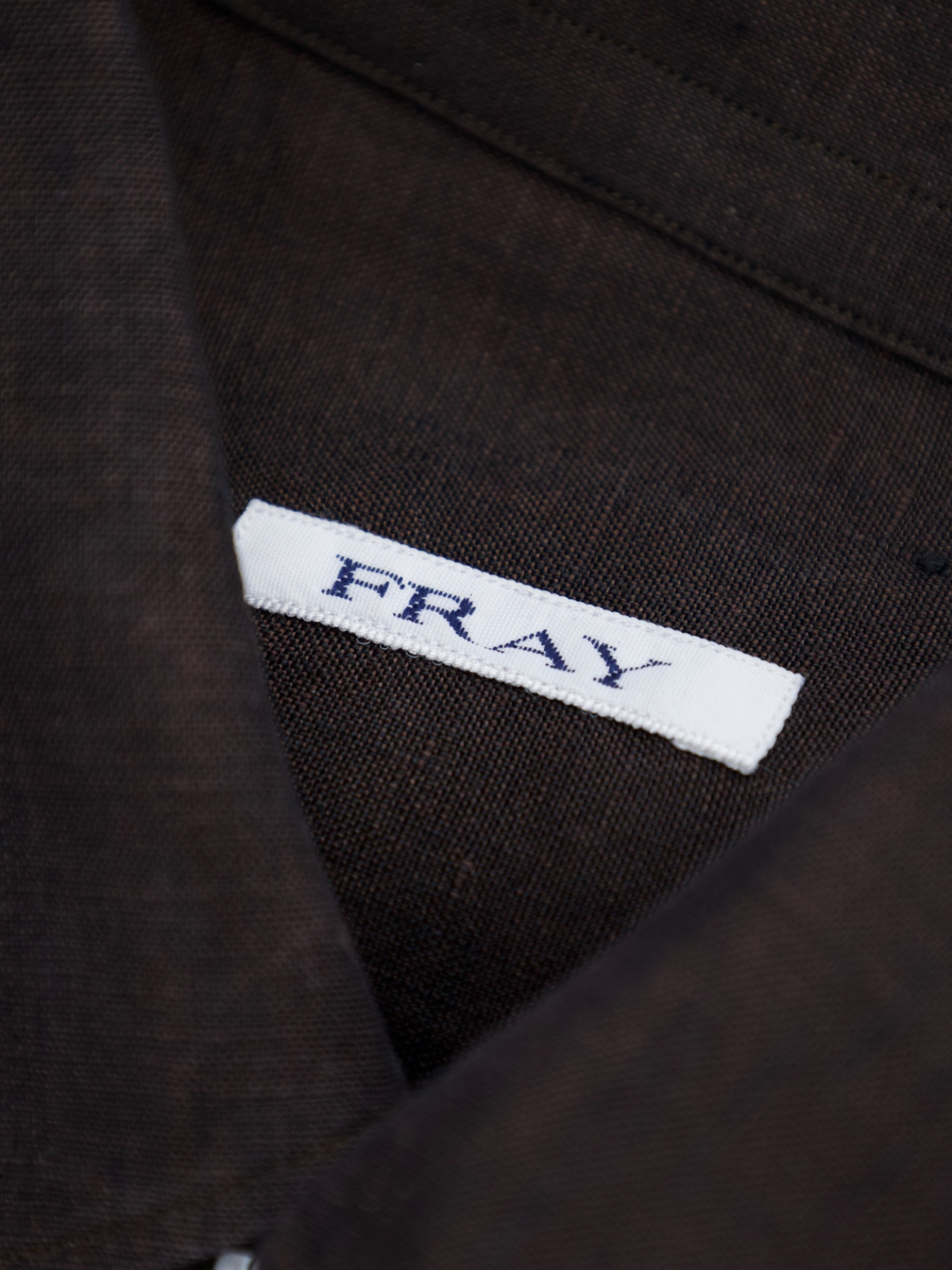 Fray Chocolate Brown Linen Button-Down Collar Shirt