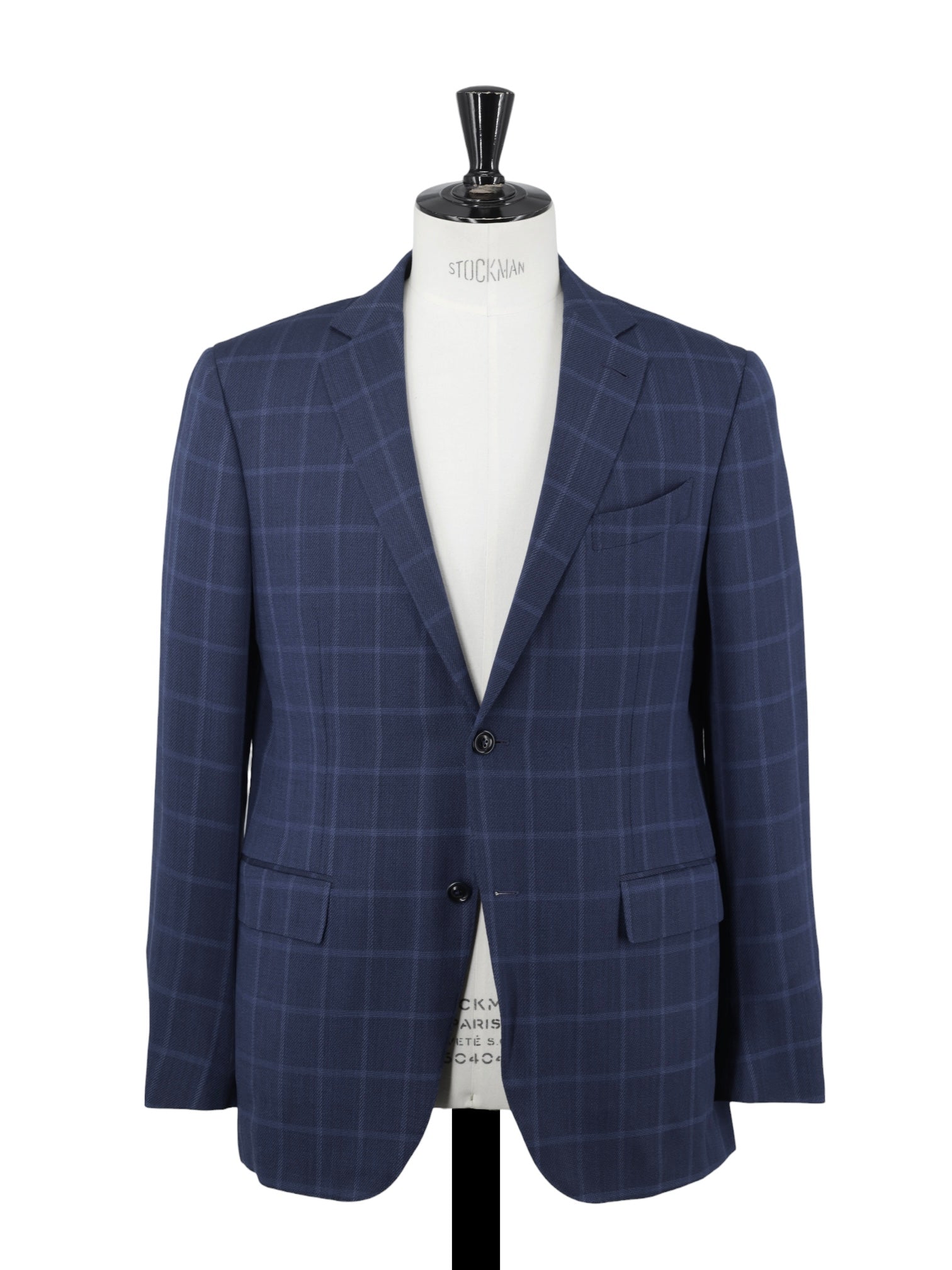 Ermenegildo Zegna Royal Blue Lightweight-Wool Windowpane Milano Easy Jacket