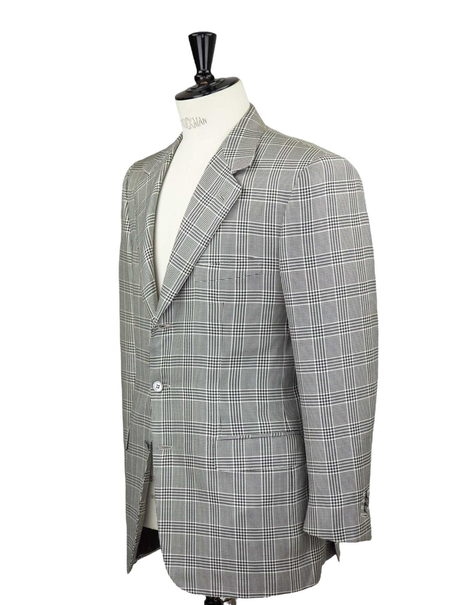 Brioni Black & White Pure Silk Prince of Wales Jacket