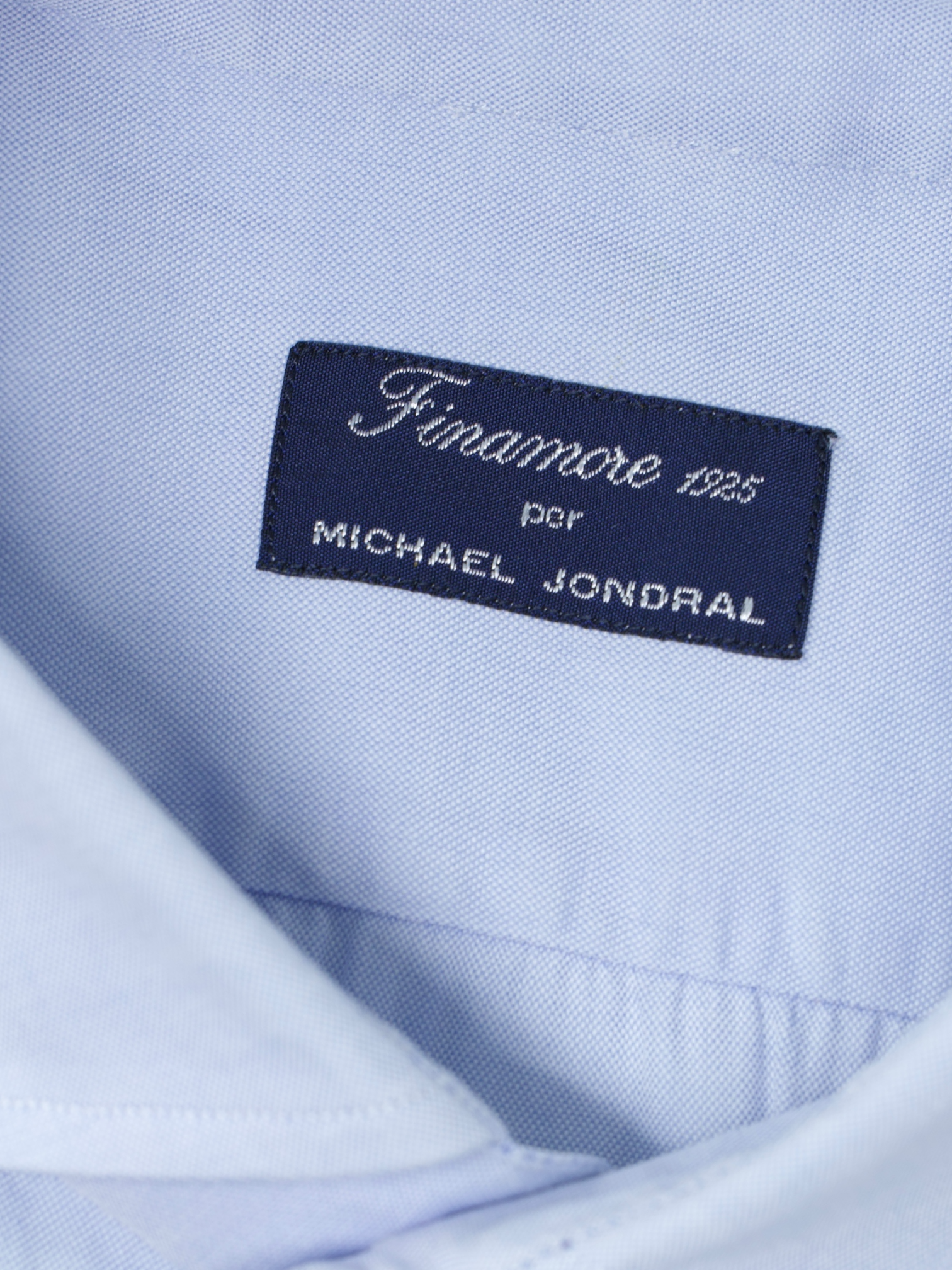Finamore Light Blue Cotton "Collo Eduardo" Dress Shirt