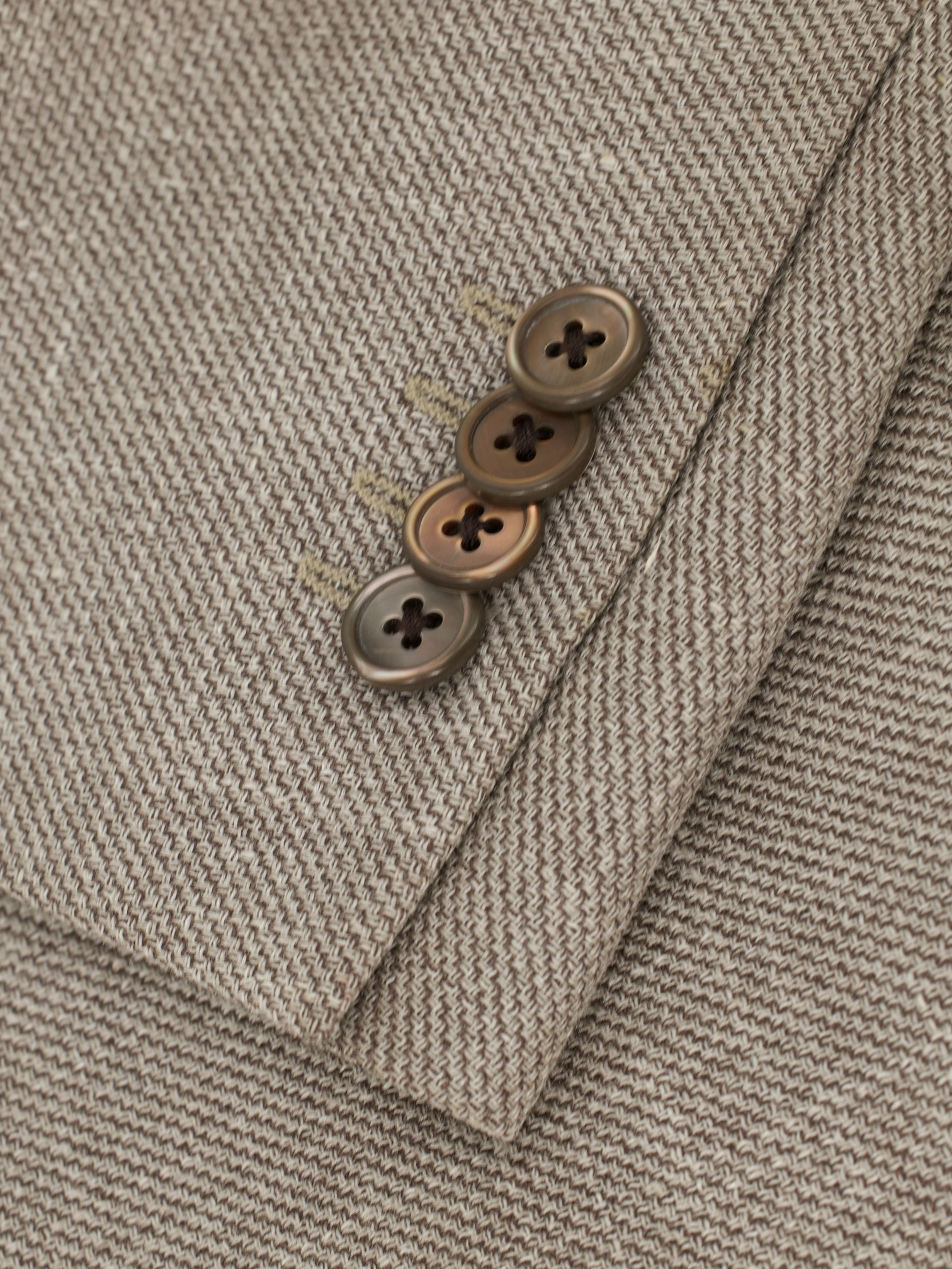 Corneliani Light Brown Wool, Silk & Linen Hopsack Jacket