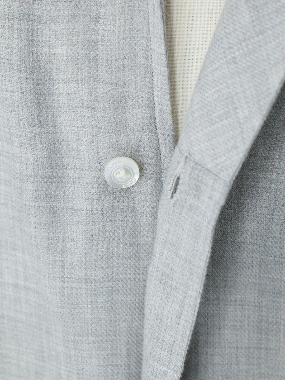 Finamore Light Grey Cotton & Cashmere One-Piece-Collar Shirt
