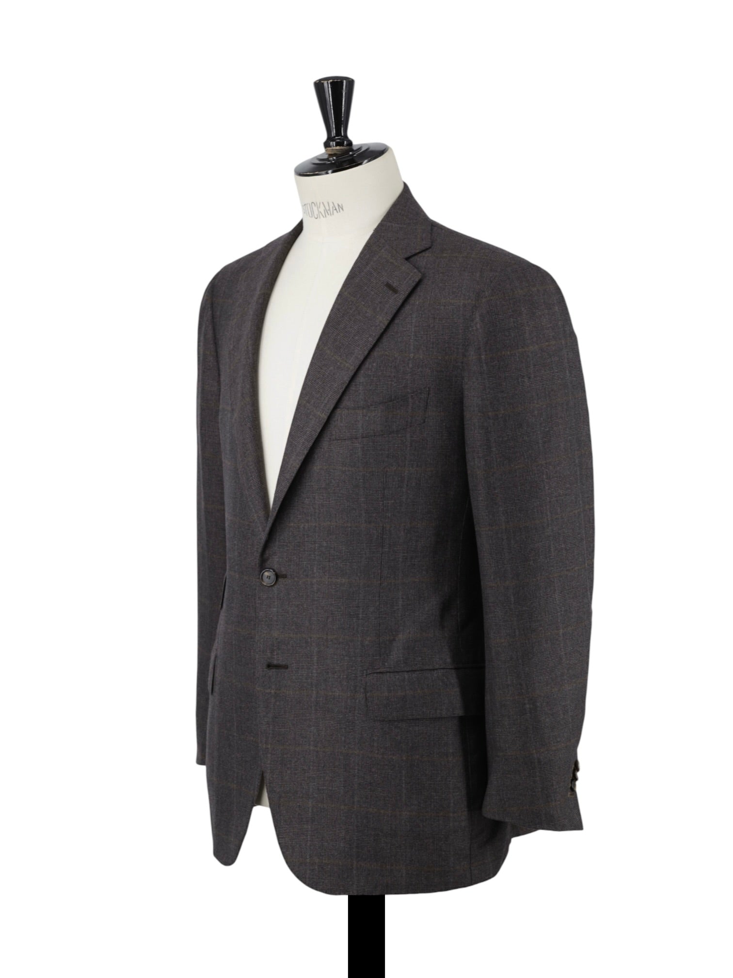 Cesare Attolini Dark Taupe Cashmere & Silk Checkered Winter Suit