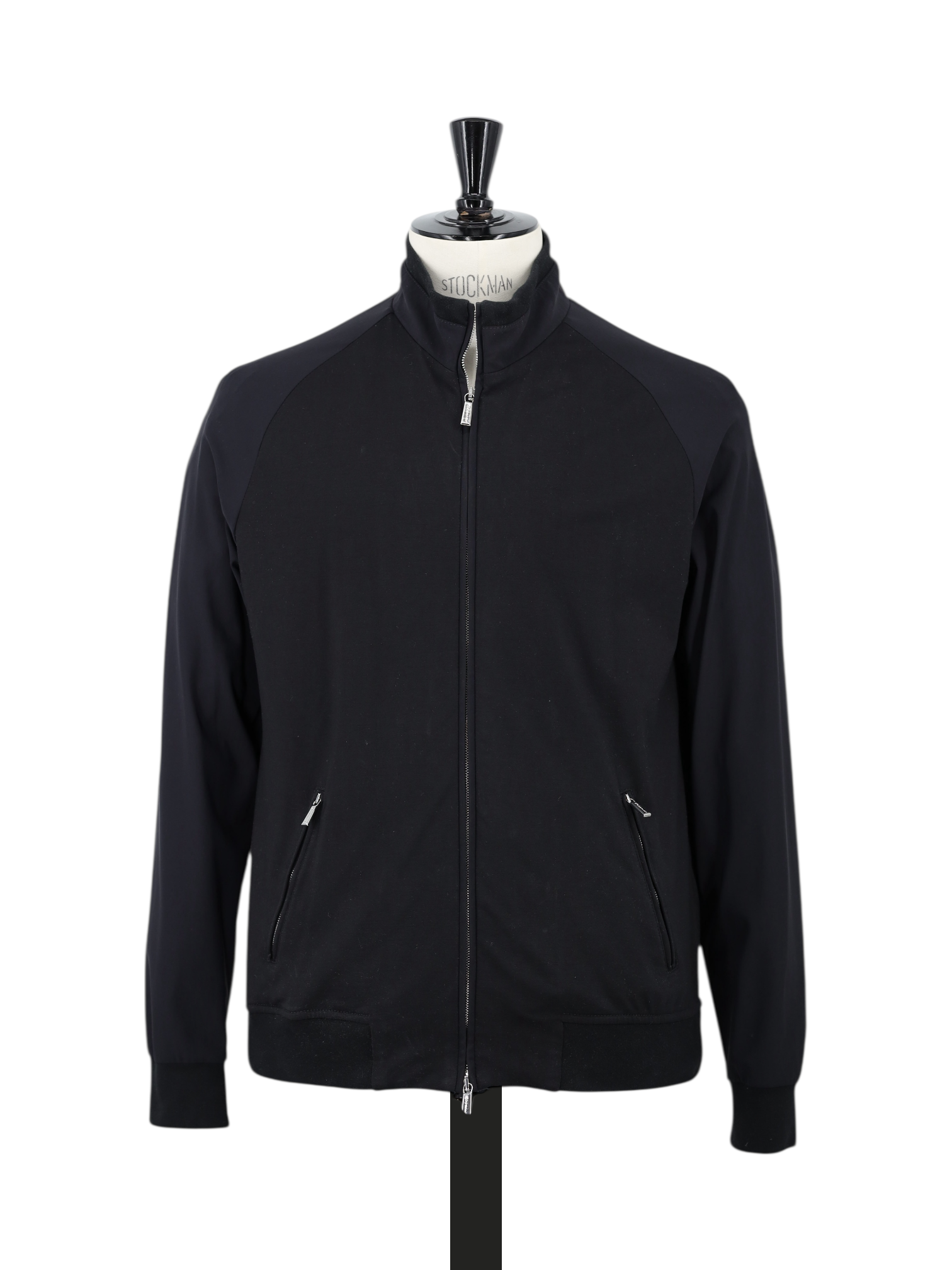 MooRER Black Viscose-Interlock Cuper Bomberjacket